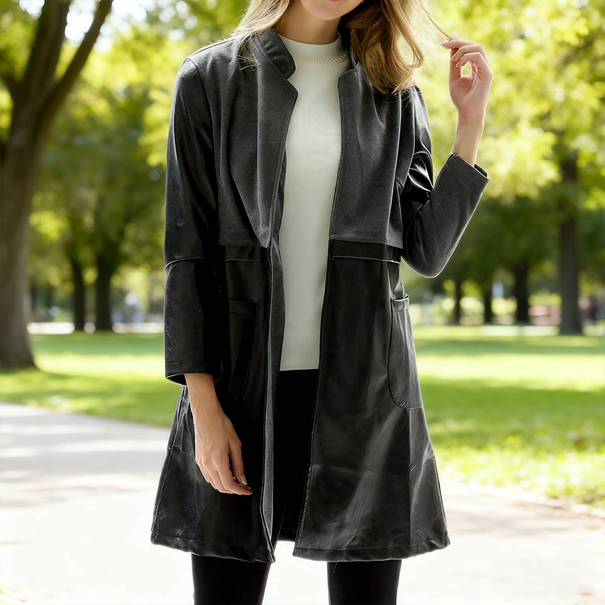 Textured, casual and retro leather jacket