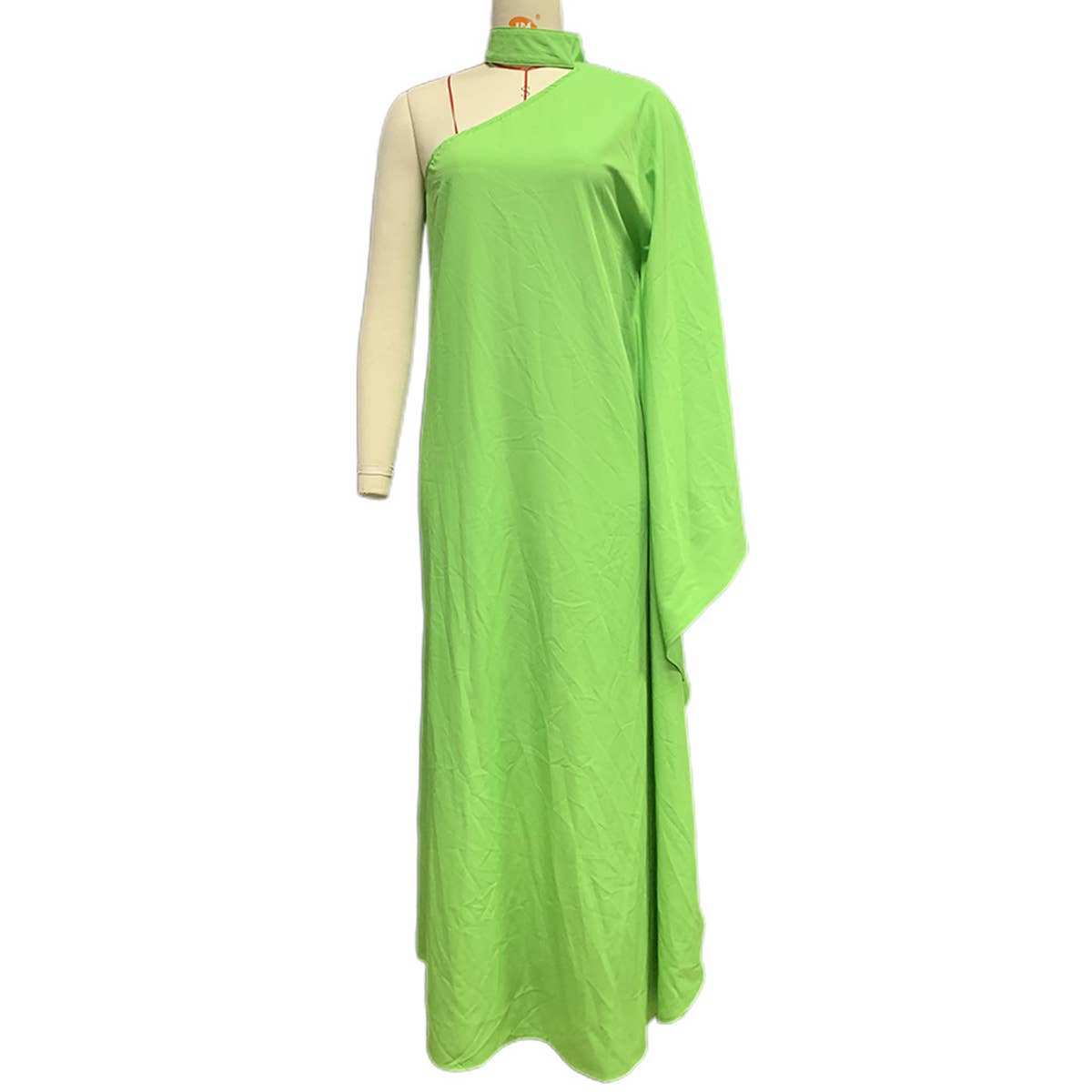 One-shoulder dress with French halter