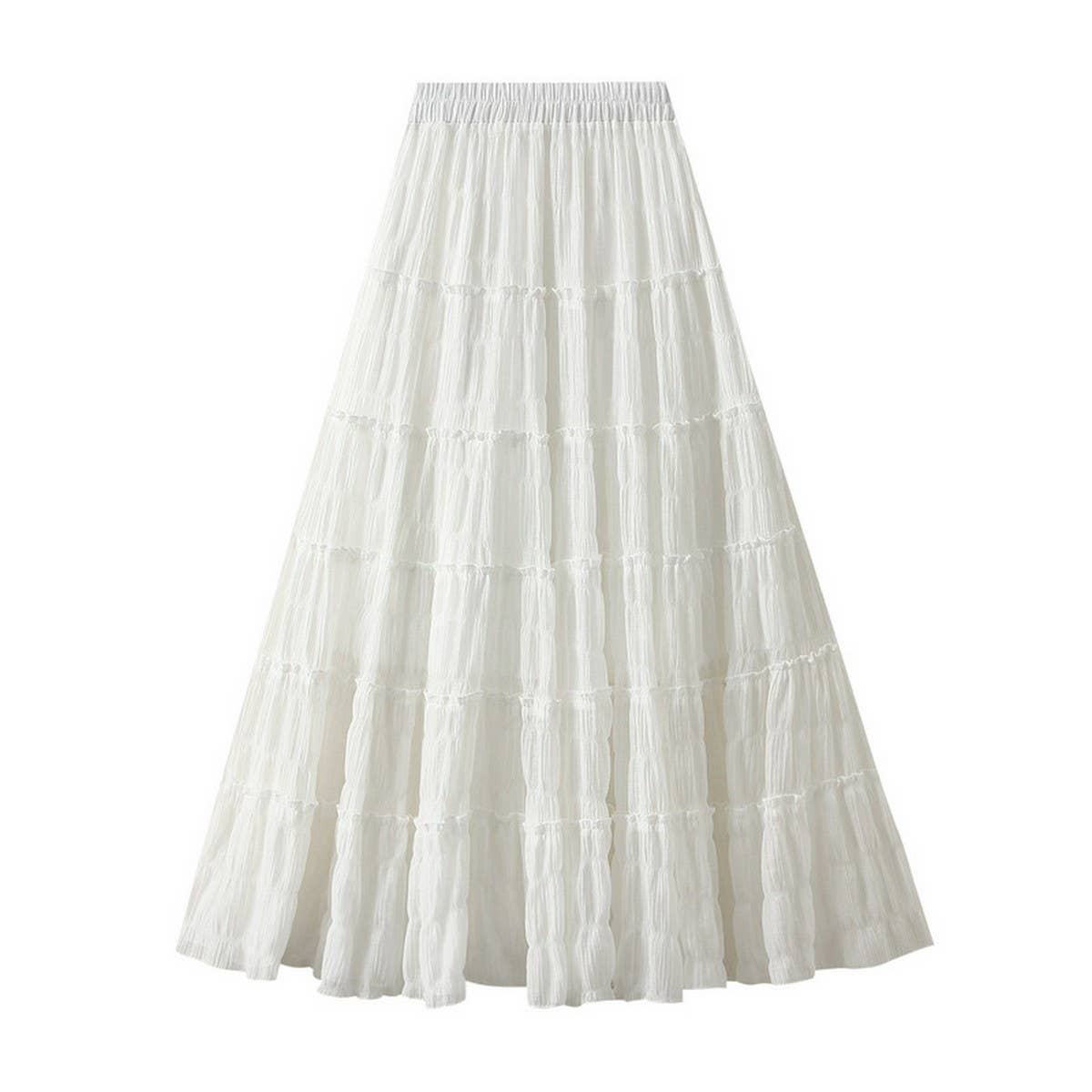 Reversible Shimmer Pleated High-Waist Tulle Skirt