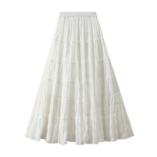 Reversible Shimmer Pleated High-Waist Tulle Skirt