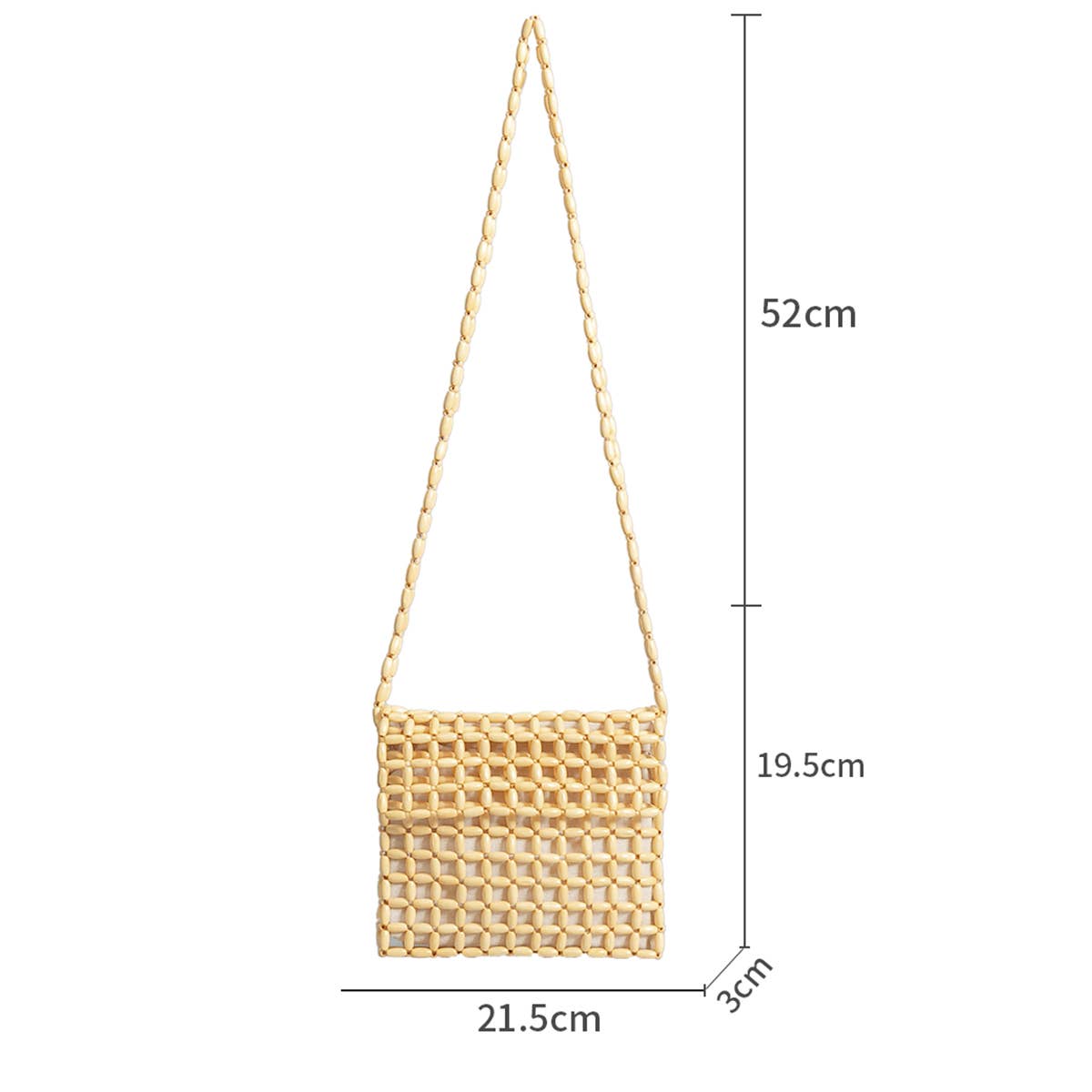 HANDMADE WOODEN BEAD WOVEN SHOULDER BAG_CWAB2009