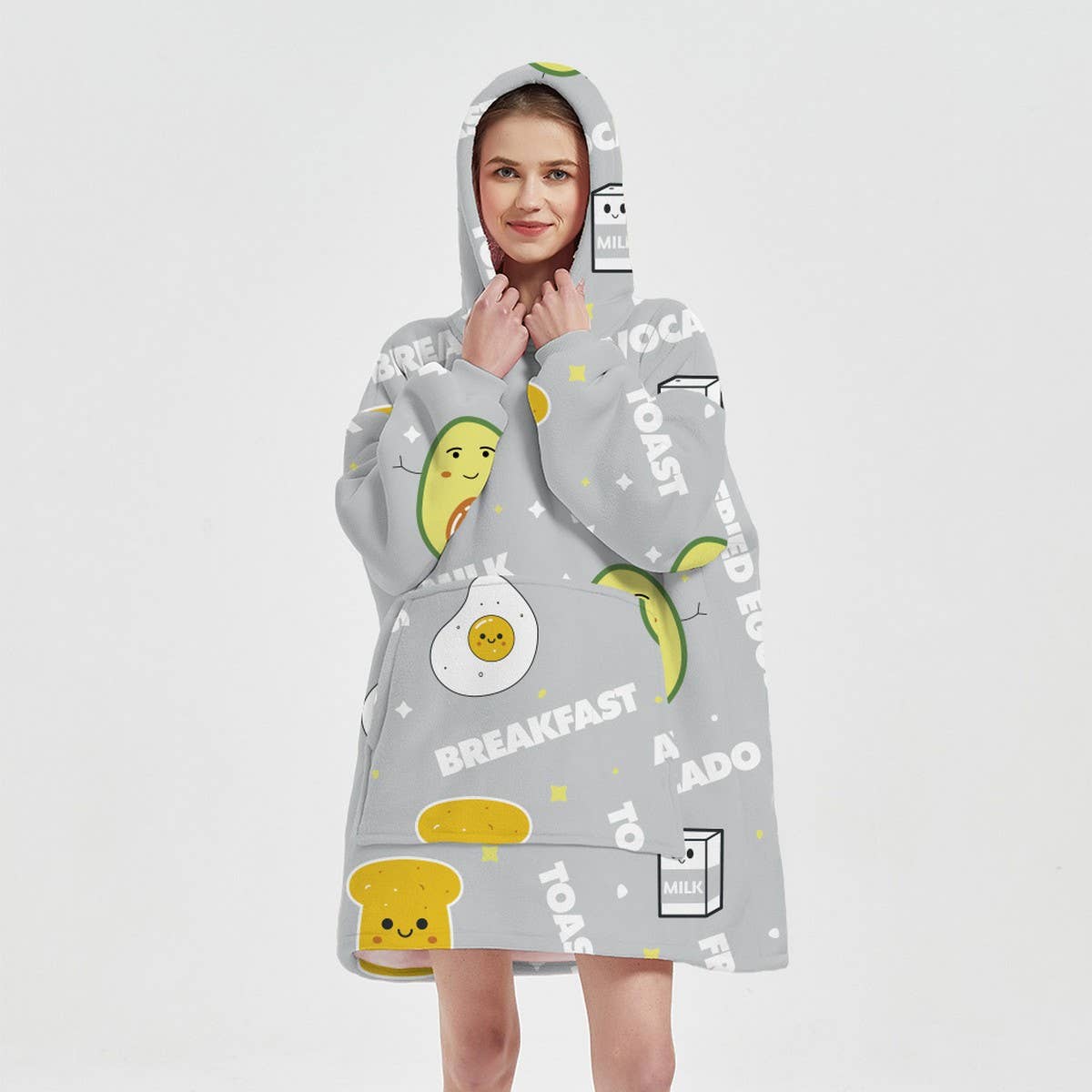 Thick Wearable Hoodie Blanket Pullover for Winter