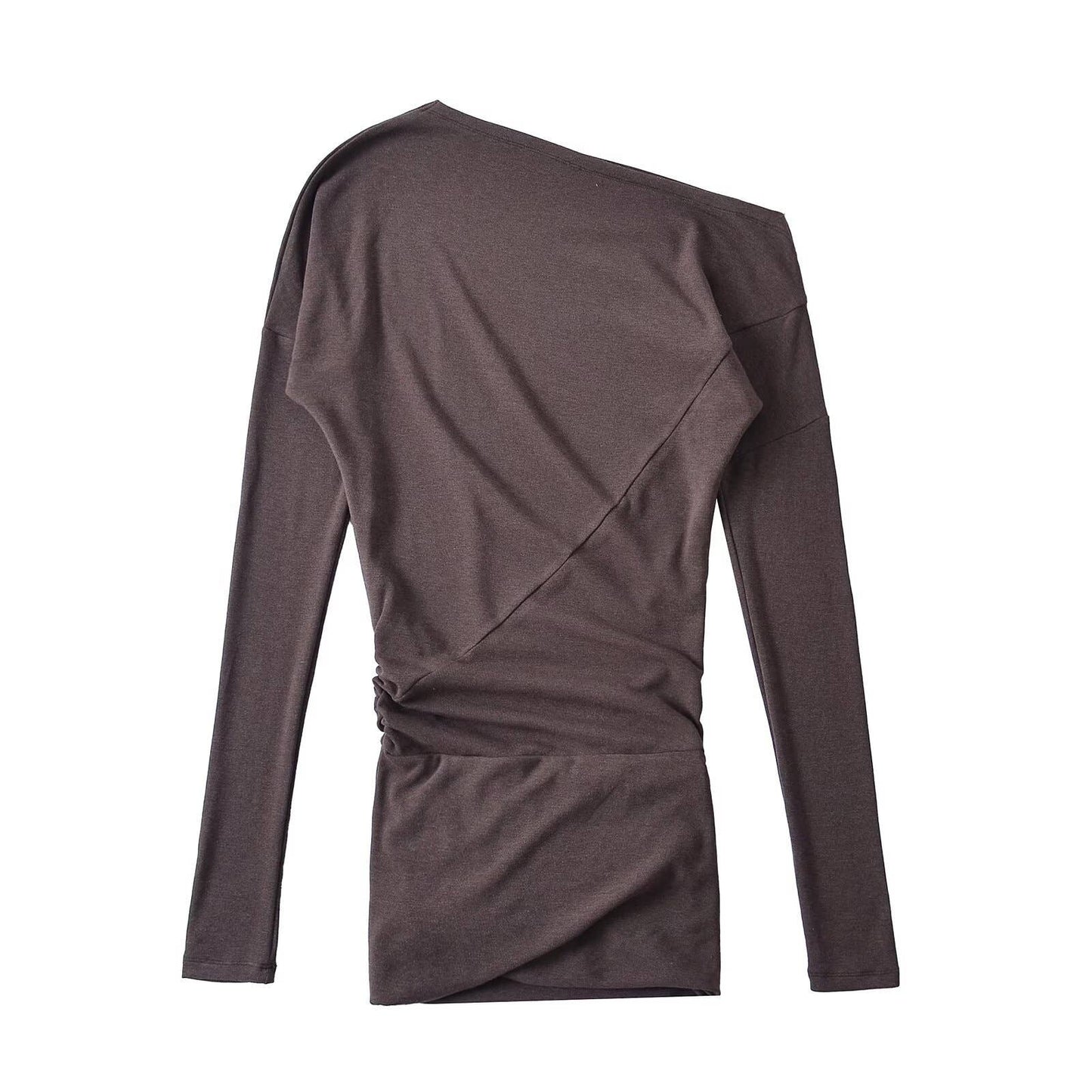 American retro one-shoulder long-sleeved dress