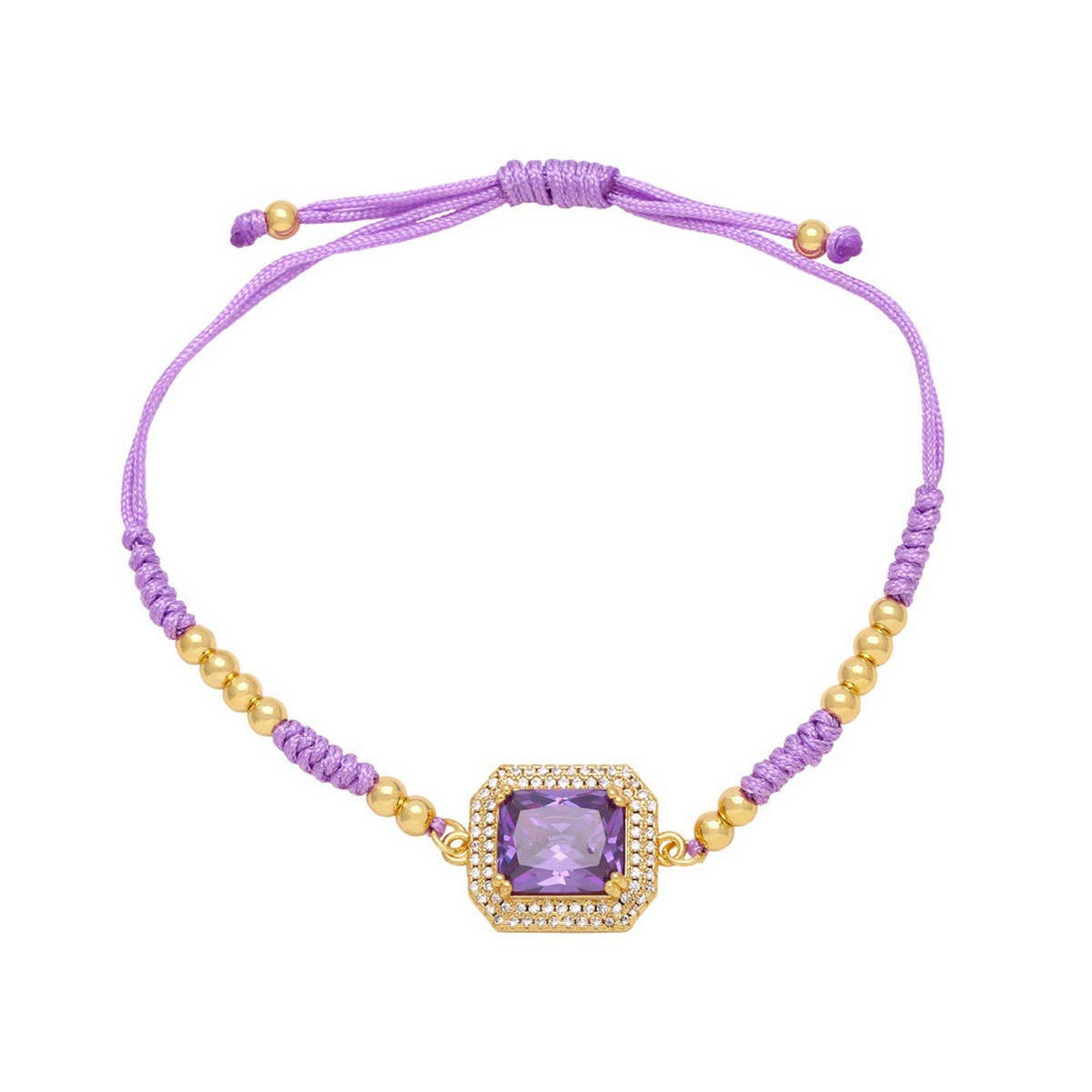 BOHEMIAN COLORED ZIRCON GEOMETRIC SQUARE BRACELET_CWAJE1041