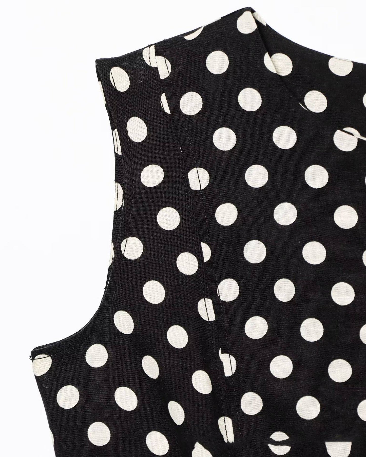 Fashionable commuting polka dot vest dress