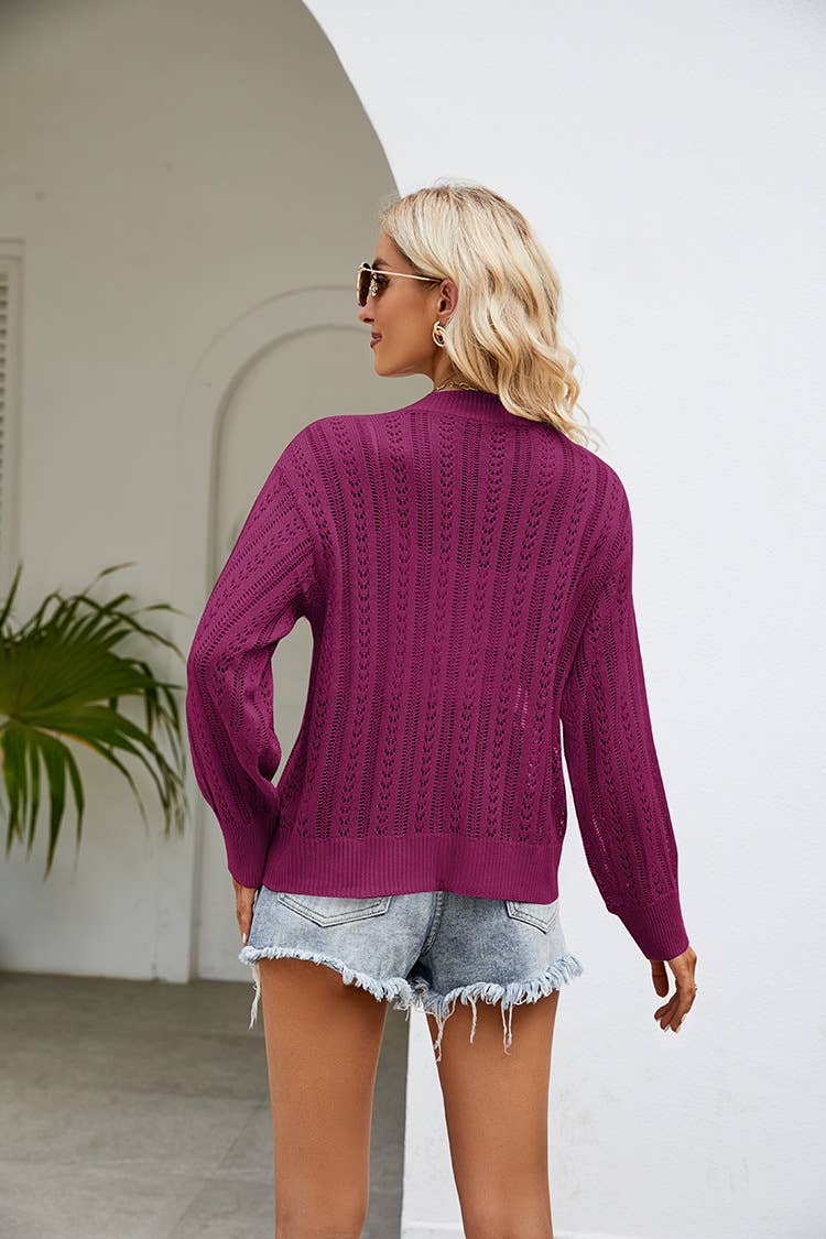 STYLISH BUCKLE KNIT SWEATER OVER THE TOP