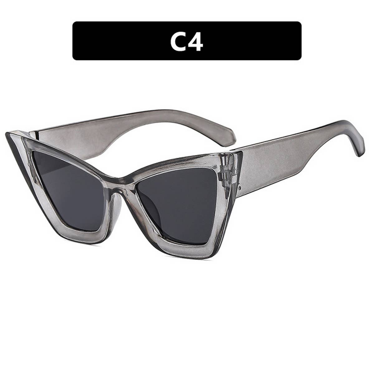 UV PROTECTION LARGE FRAME CAT EYE SUNGLASSES