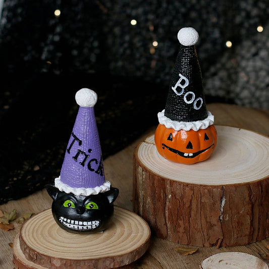 INS Style Skull Bat Pumpkin Resin Figurine_CWMM9907