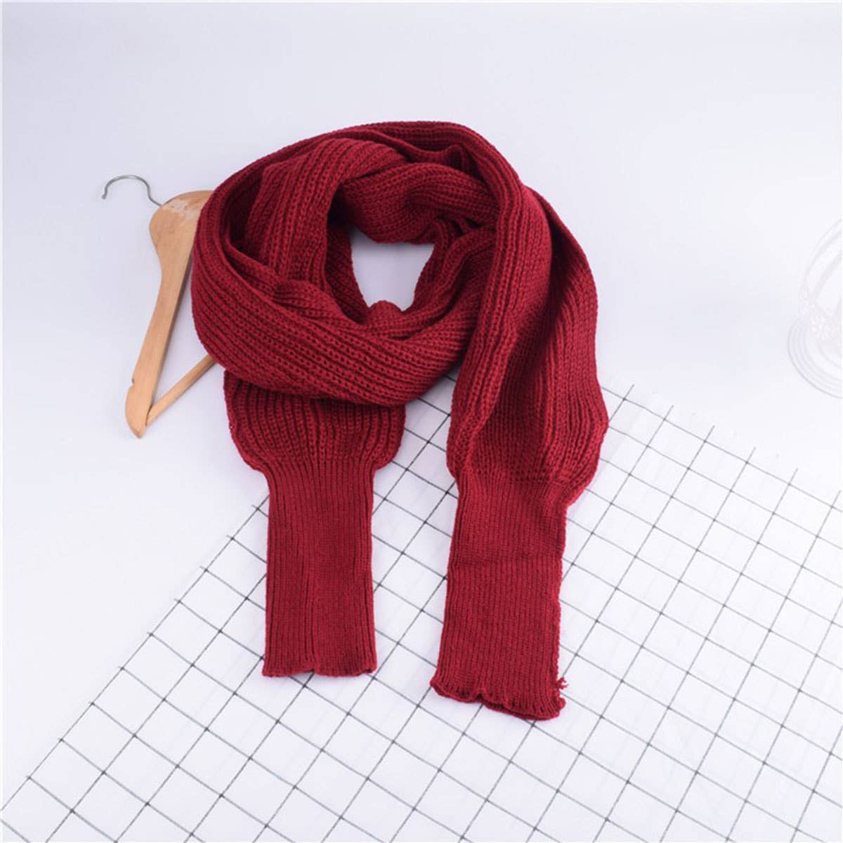 Knitted Sleeve Scarf Shawl for Men & Women Winter