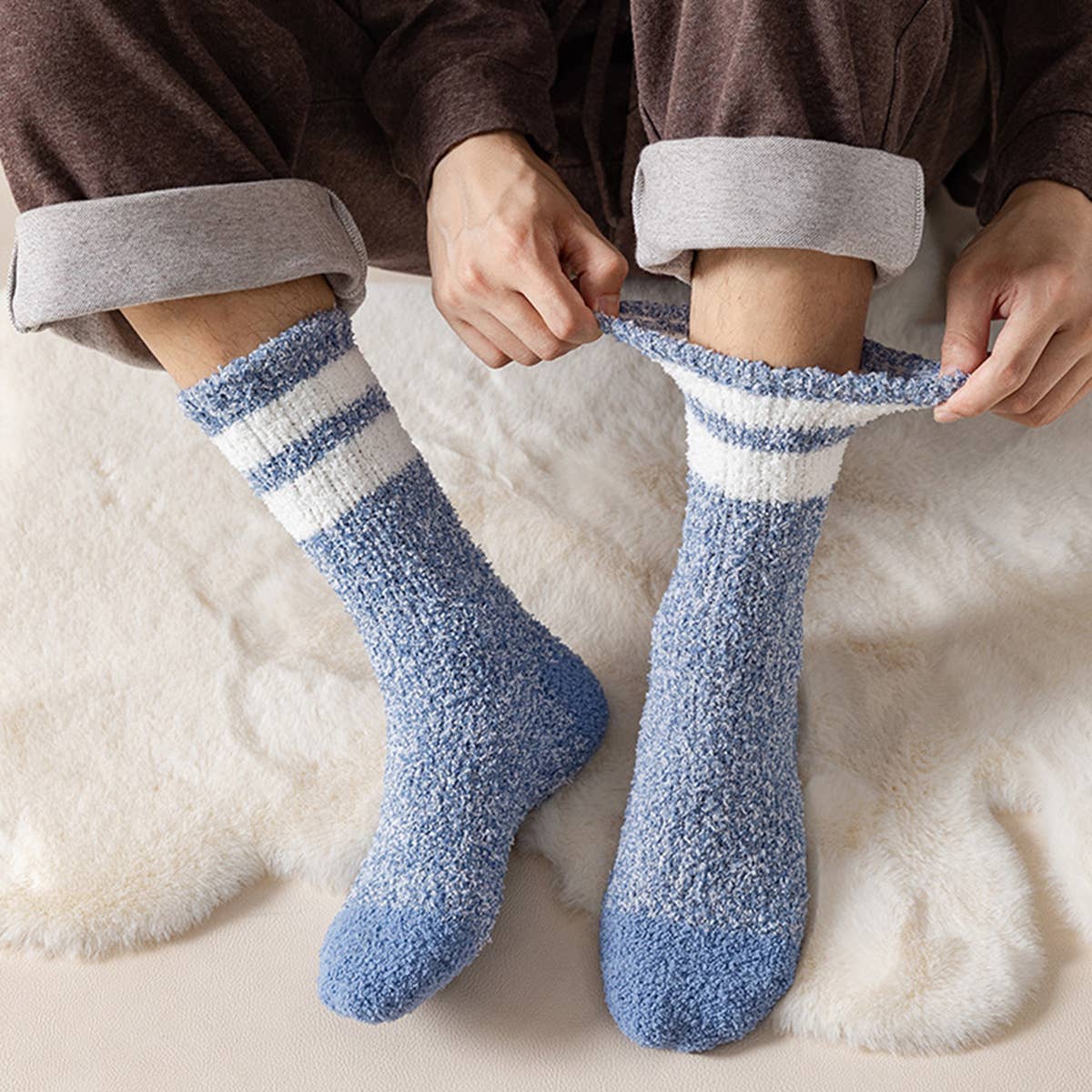AUTUMN AND WINTER MID-LENGTH THICK FLEECE SOCKS_CWMS0772