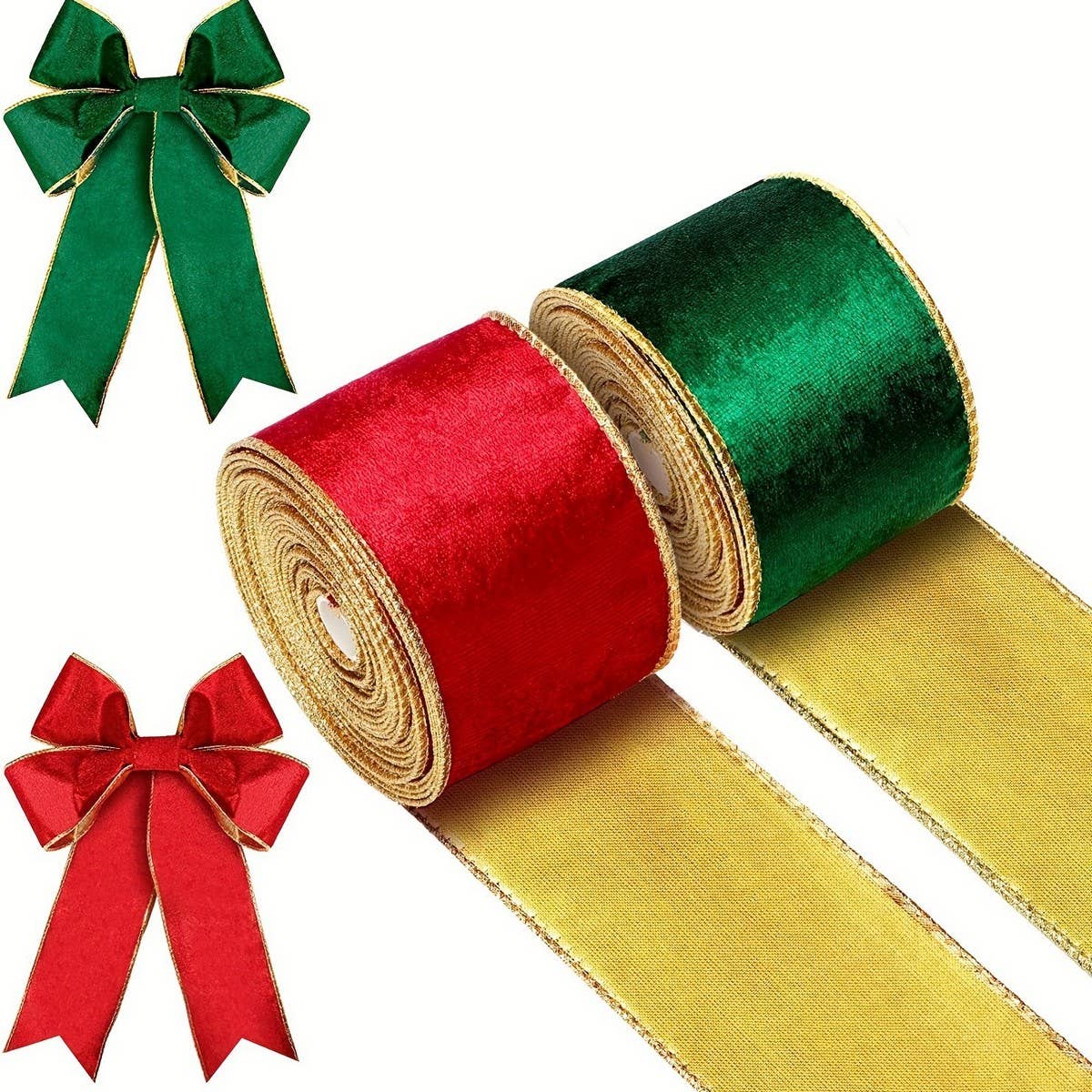 CWMM10209_CHRISTMAS RIBBON SET SOLID COLOR GIFT WRAP