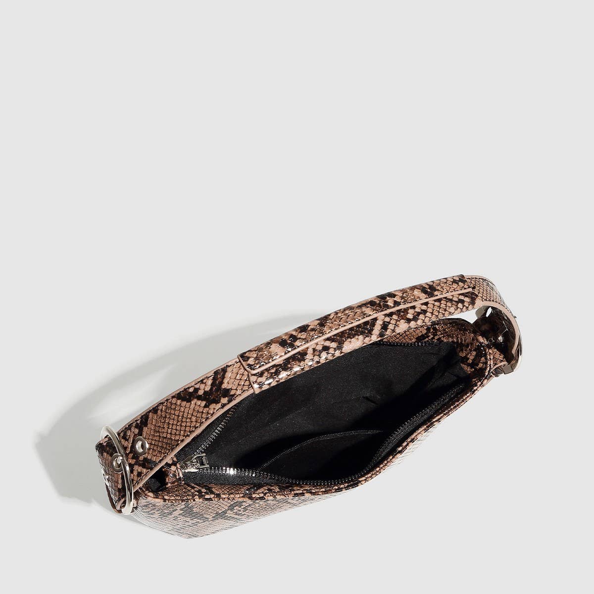 Elegant Adjustable Strap Snake Print Dumpling Bag_CWAB5689