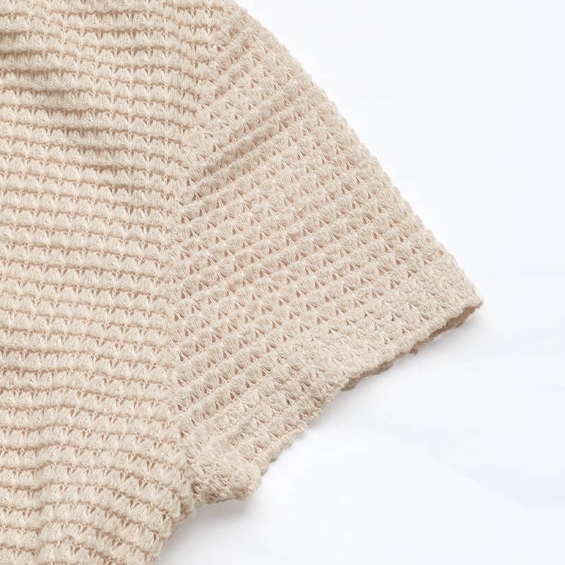 Lapel V-neck texture flower bud short dress