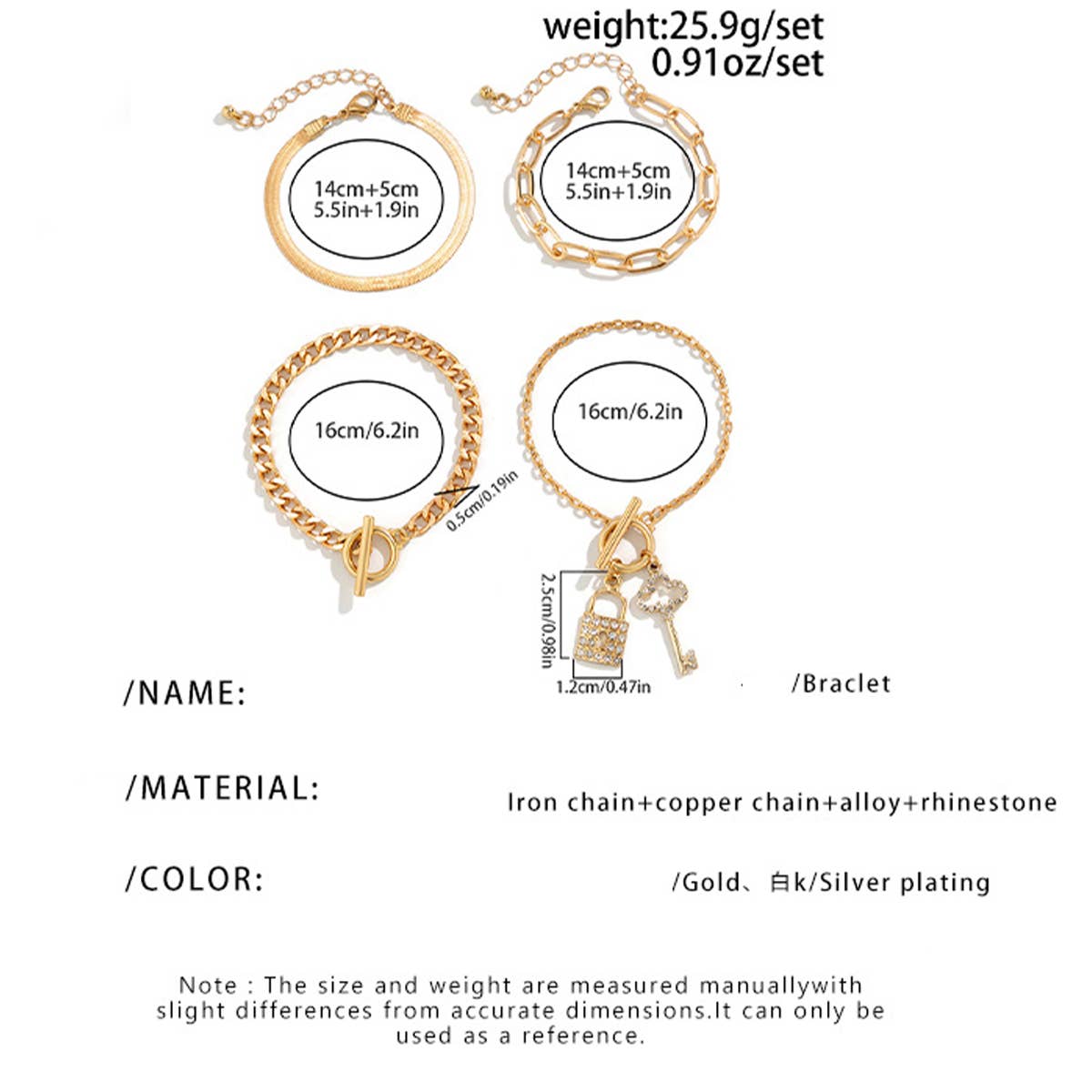 SNAKE BONE CHAIN VINTAGE KEY BRACELET NECKLACE_CWAJE1148