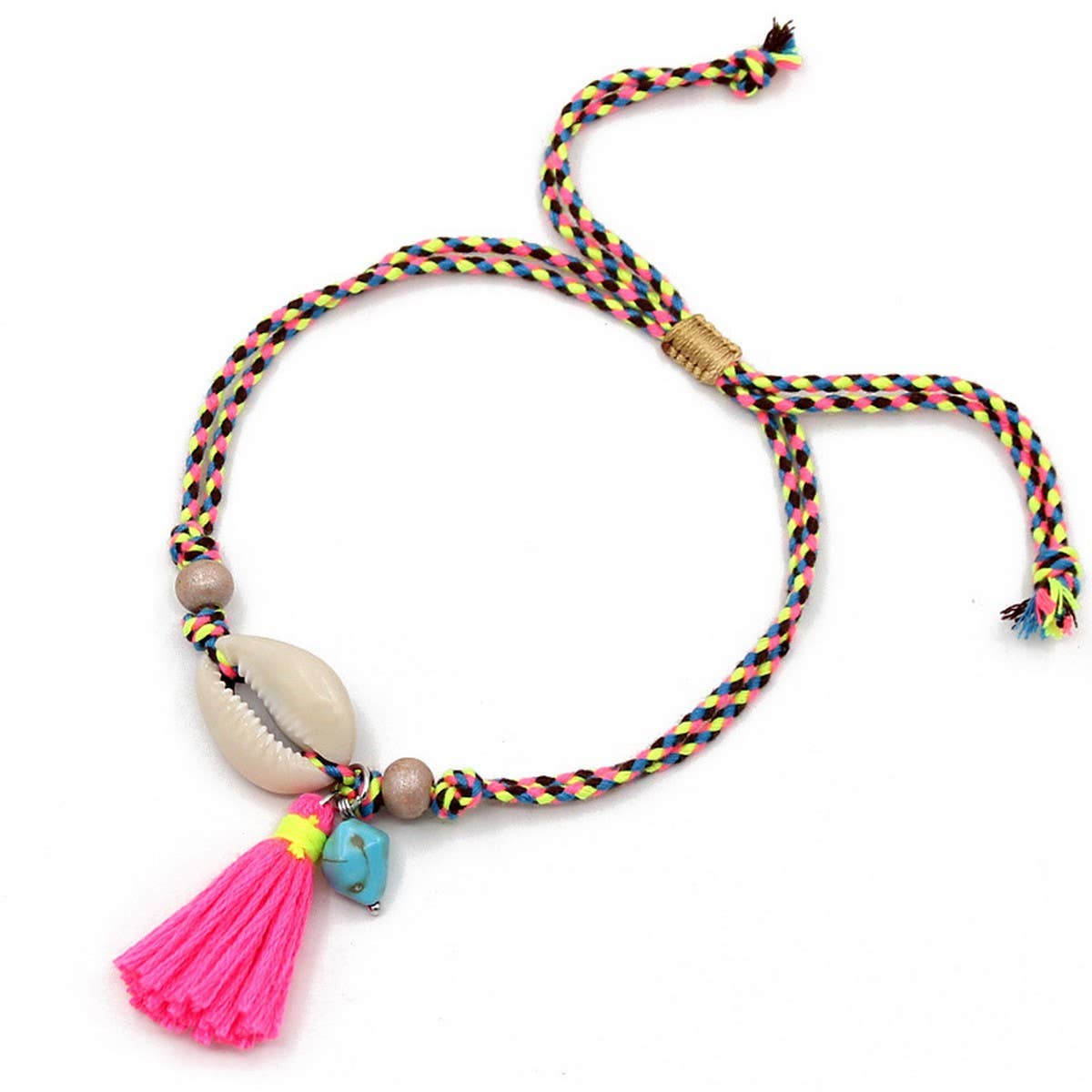 BEACH ACCESSORIES SHELL TASSEL ADJUSTABLE BRACELET_CWMM3567