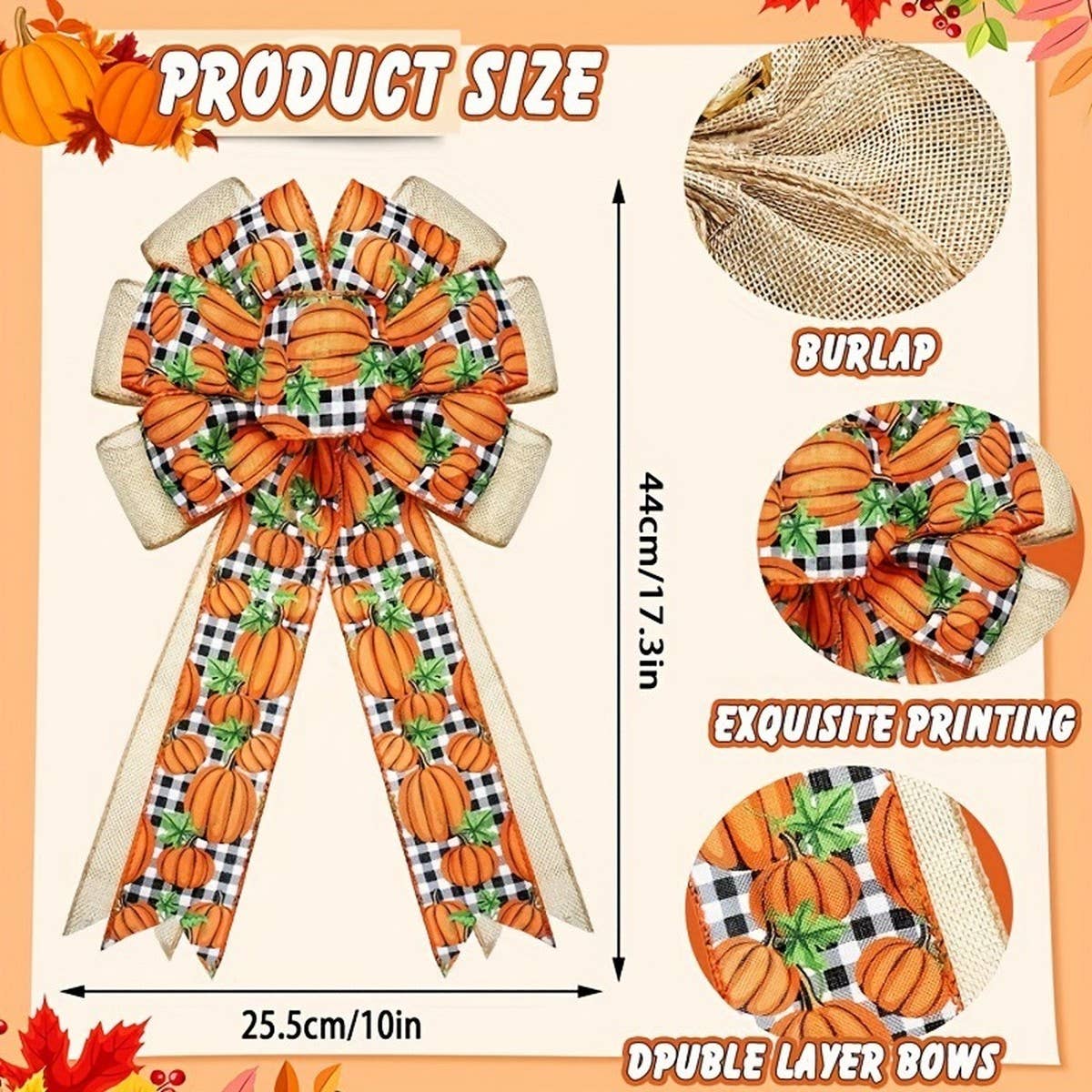CWMM10253_ST. PATRICK DAY THANKSGIVING BOW WREATH FALL DECOR