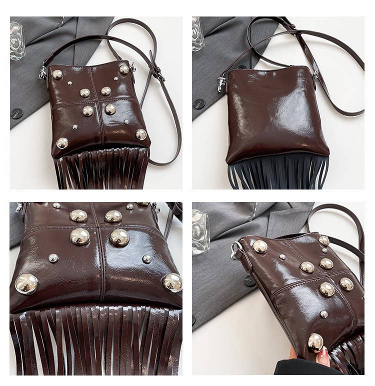 Personalized tassel trendy crossbody square bag