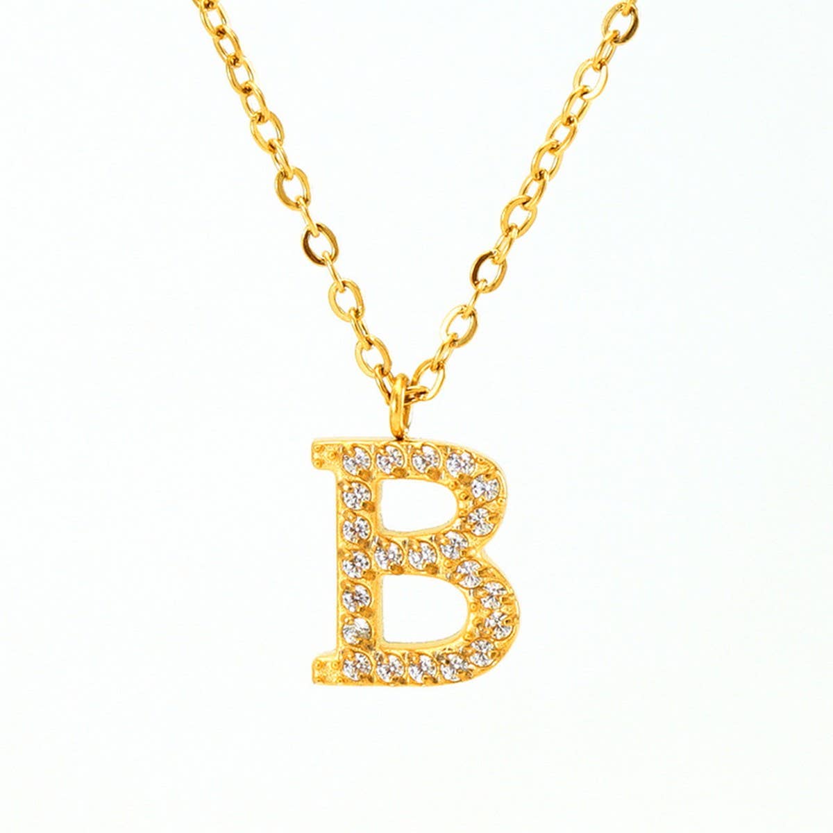 FASHION 26 LETTER DIAMOND PENDANT NECKLACE_CWAJE0684