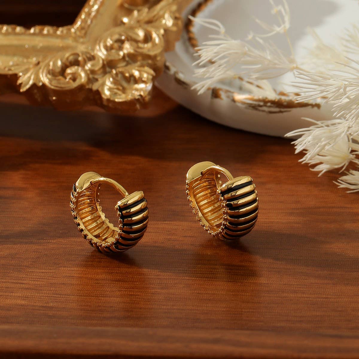 PERSONALIZED COLORFUL STRIPED OIL DROP EARRINGS_CWMM3608