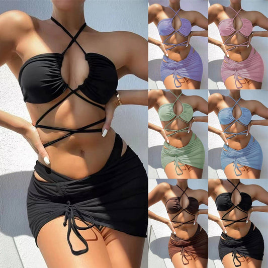 WOMEN¡®S BIKINI 3PCS/SET - SEXY TIE SIDE SWIMSUIT