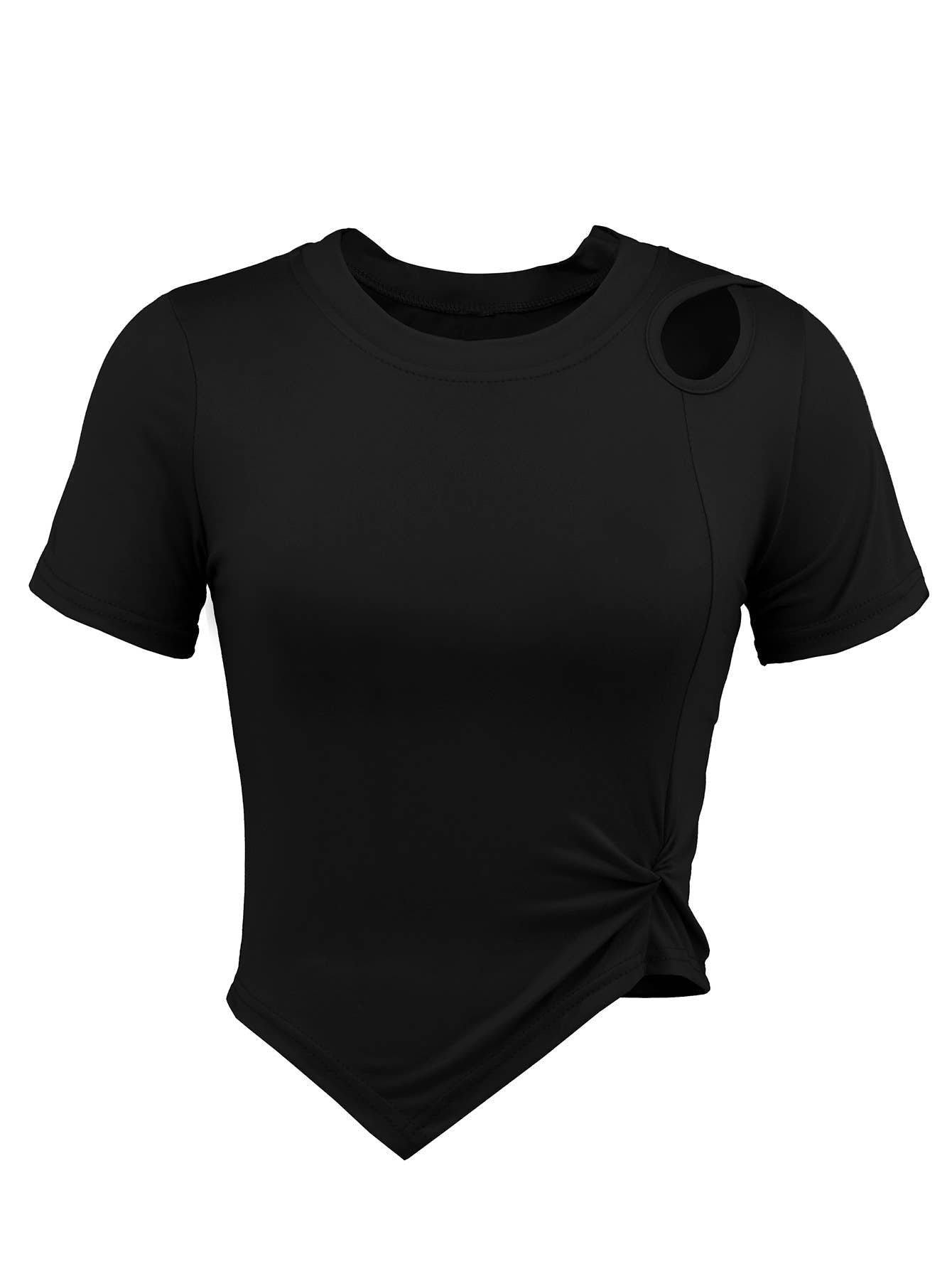 Knitted short-sleeved Casual, form-fitting,top