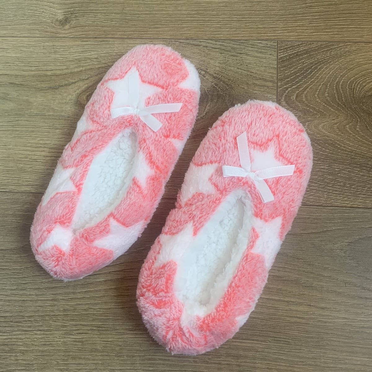 CORAL FLEECE PRINTED SOFT-SOLED SOCKS SLIPPERS