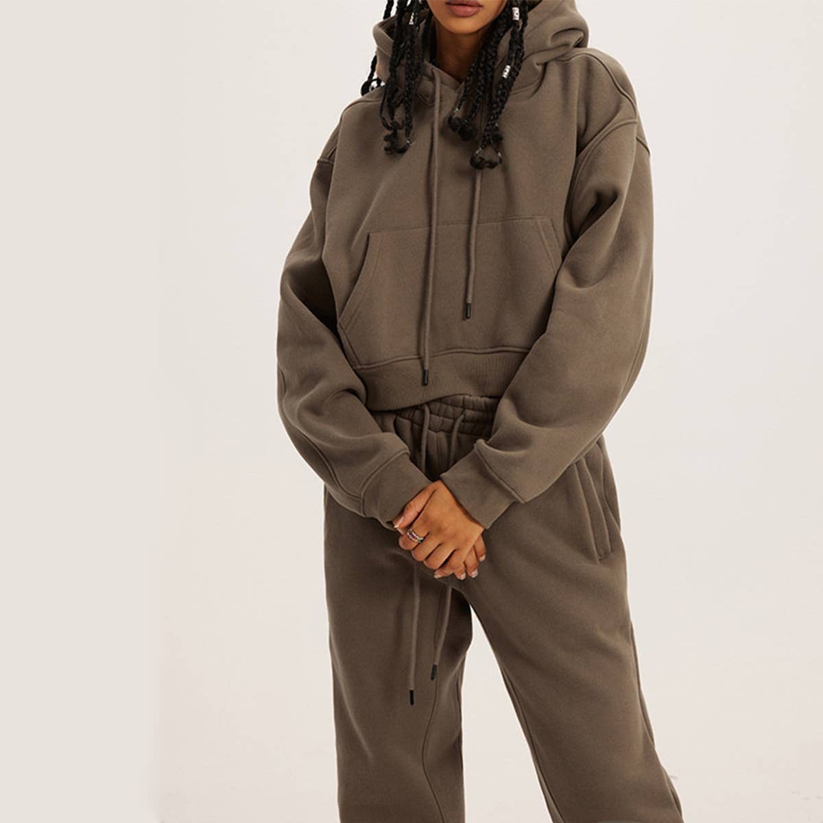 HOODED LONG-SLEEVED TOP HOODIE SET OF TWO SETS