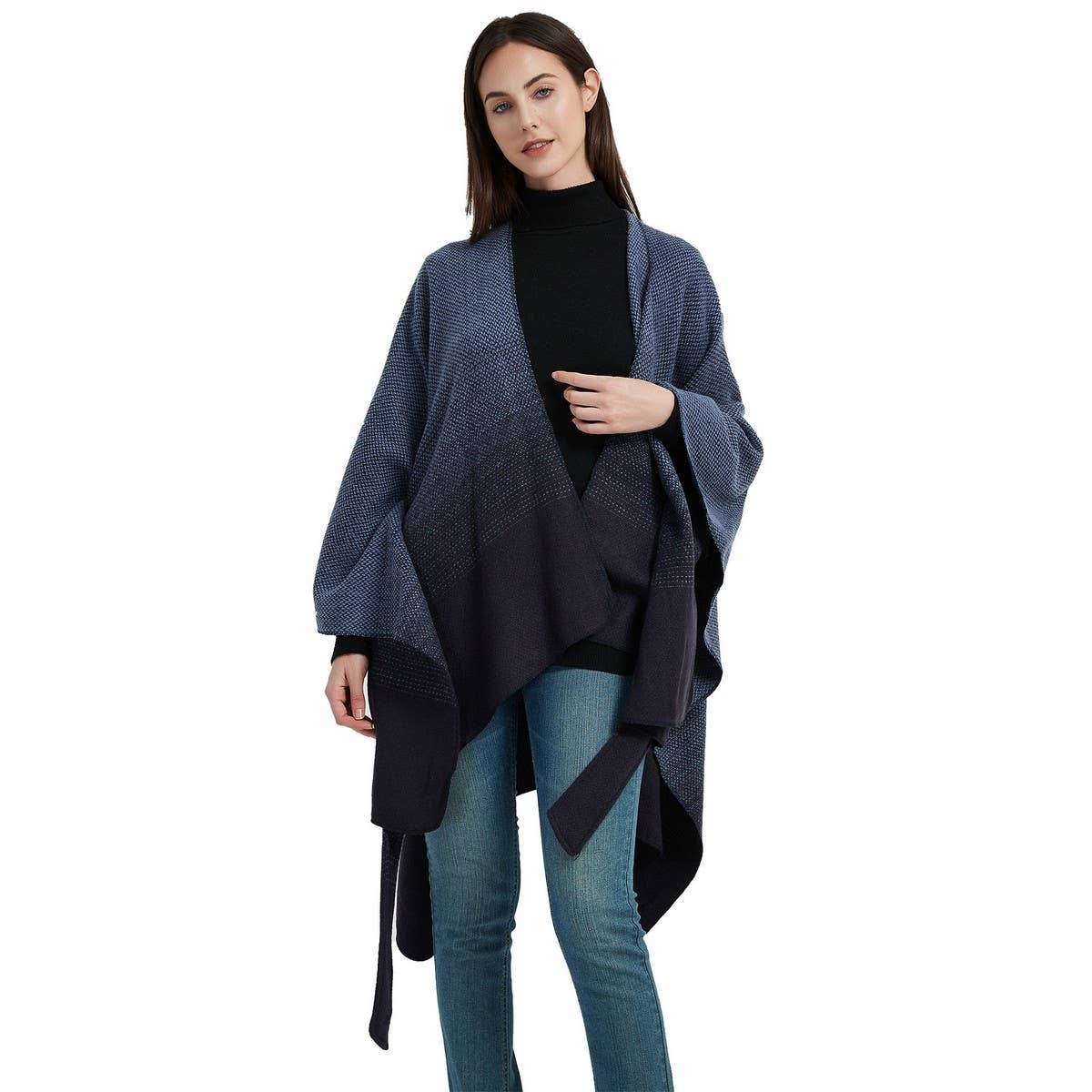 GRADIENT CARDIGAN WARM SHAWL CLOAK