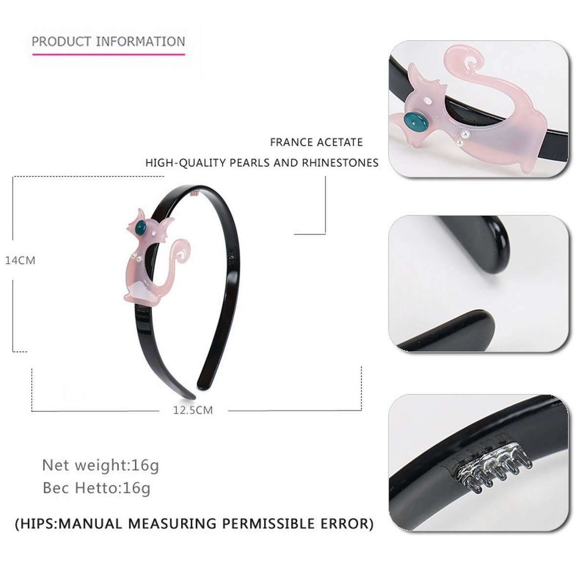 ACETATE HEADBAND CAT AND DOG HAIR ACCESSORIES_CWAHA4347
