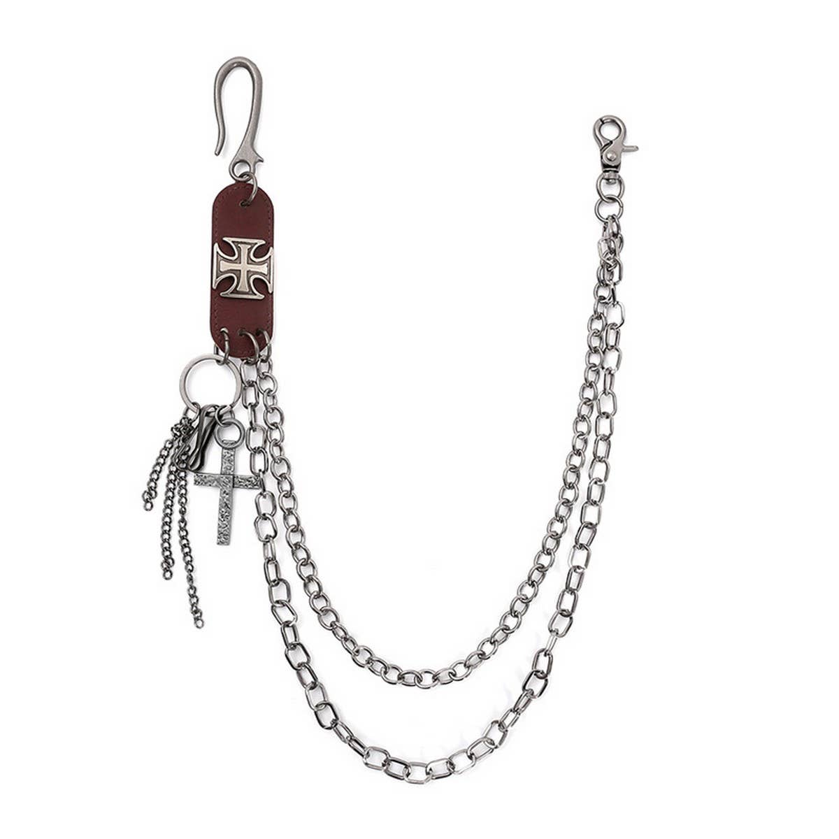 HIP-HOP RETRO CROSS PENDANT PANTS CHAIN