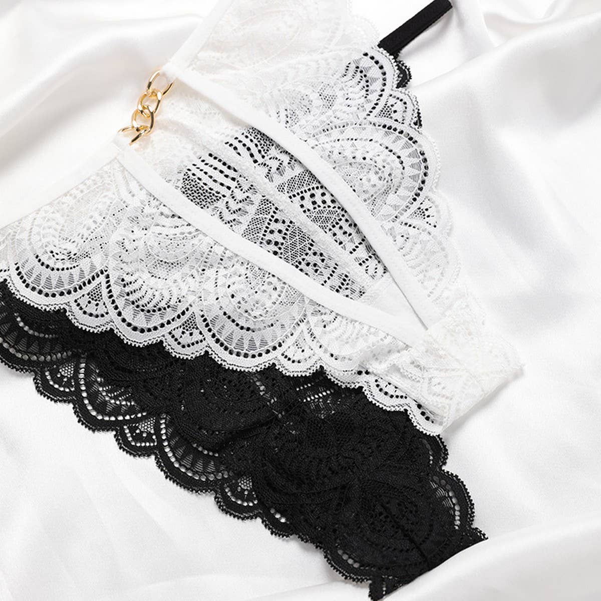 SEXY LACE HOLLOW MID WAIST TRIANGLE UNDERWEAR