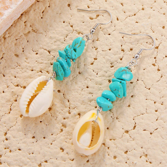 NEW SHELL BEADED PENDANT EARRINGS