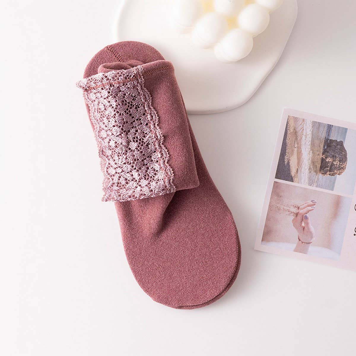 AUTUMN AND WINTER LACE SLEEPING SOCKS_CWMS0996