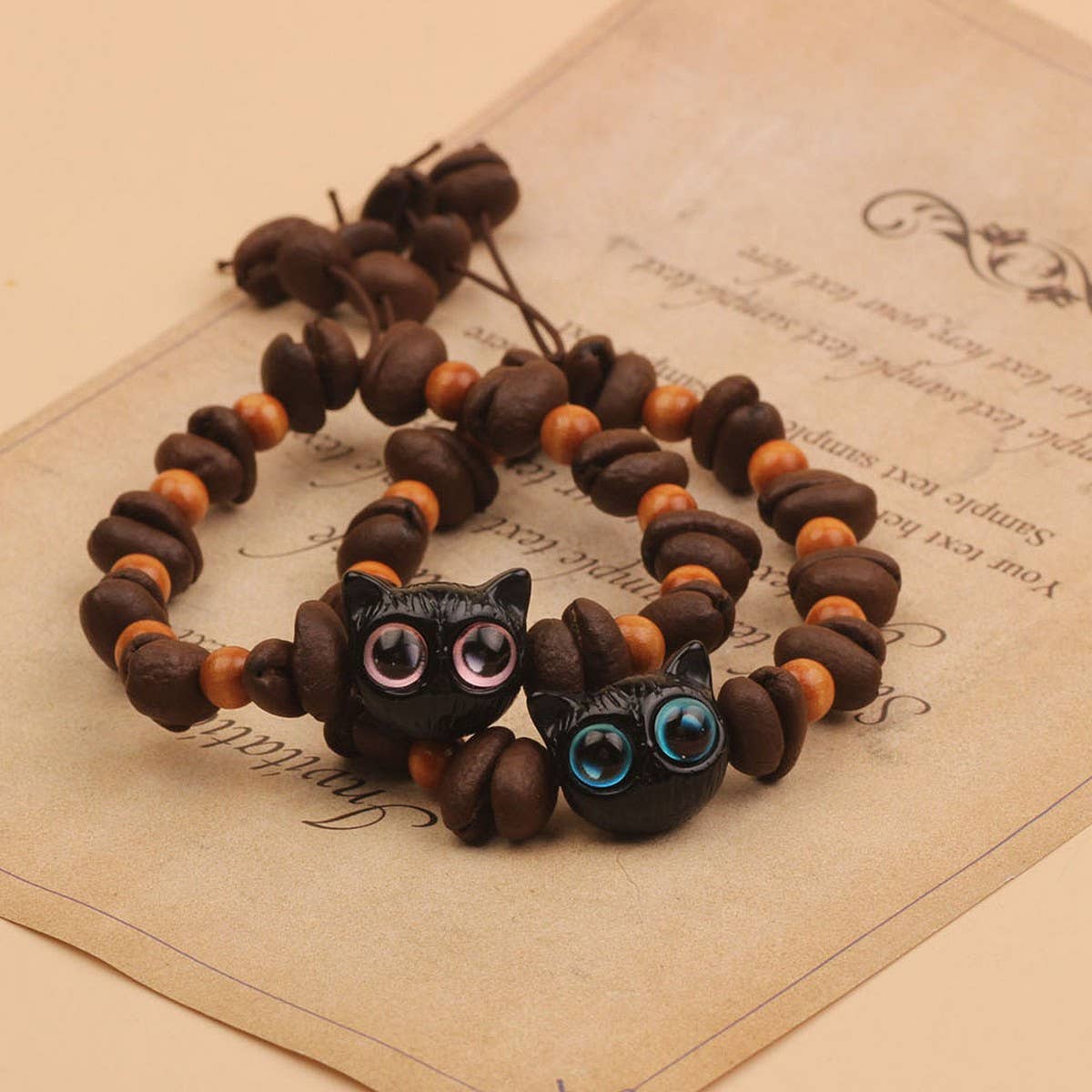 CREATIVE CARTOON HANDMADE COFFEE BEAN BRACELET