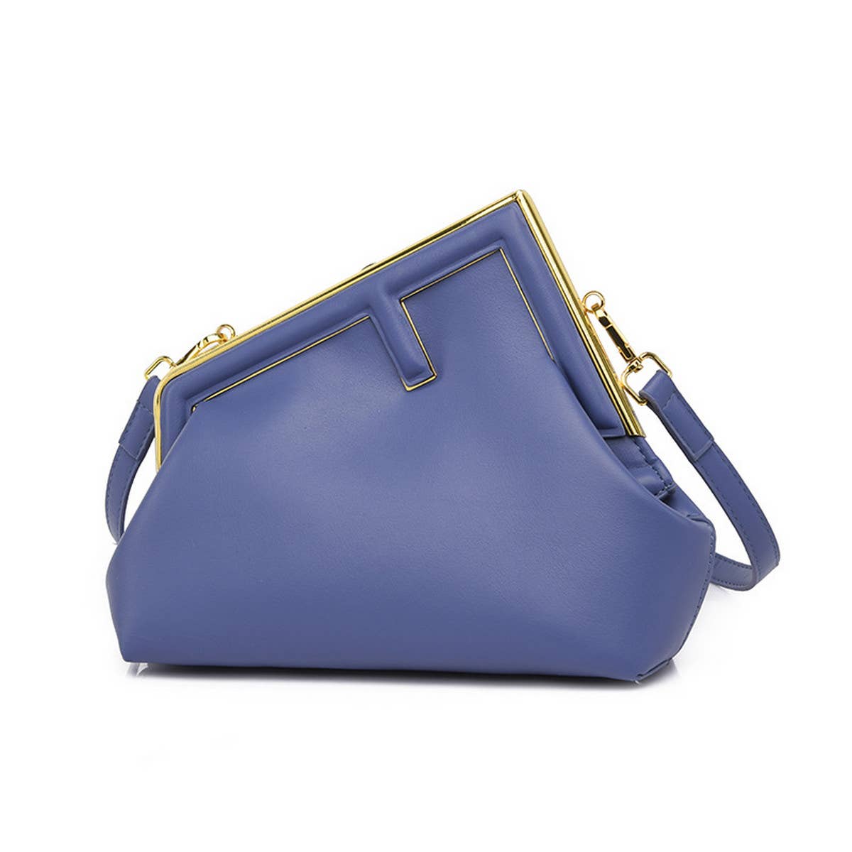 RETRO SIMPLE METAL CLIP SHOULDER BAG_CWAB1598