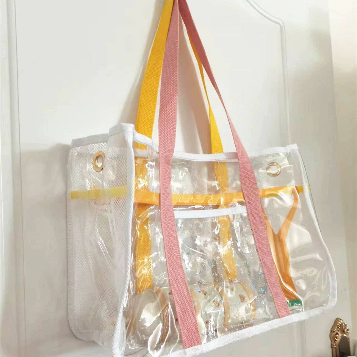 Large Clear Jelly Beach Tote, Waterproof Travel Bag_CWAB1927