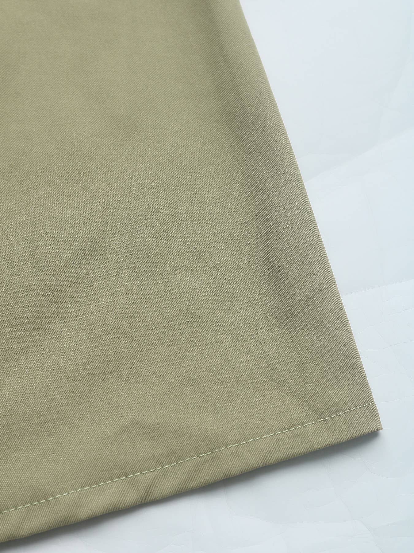 Solid A-line dress with a lapel cinched waist