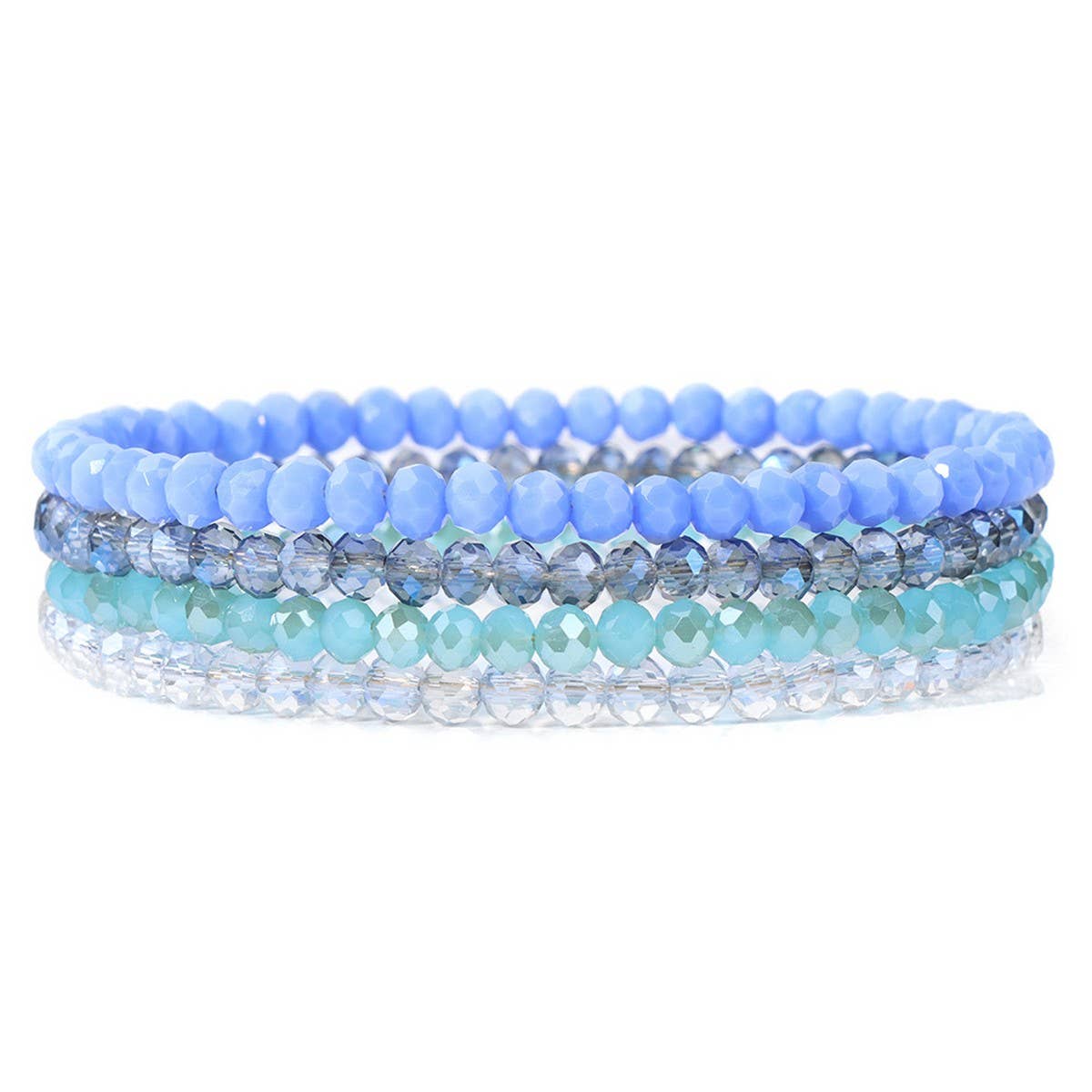 CWAJE4230_ARTIFICIAL CRYSTAL ELASTIC BRACELET SET OF FOUR