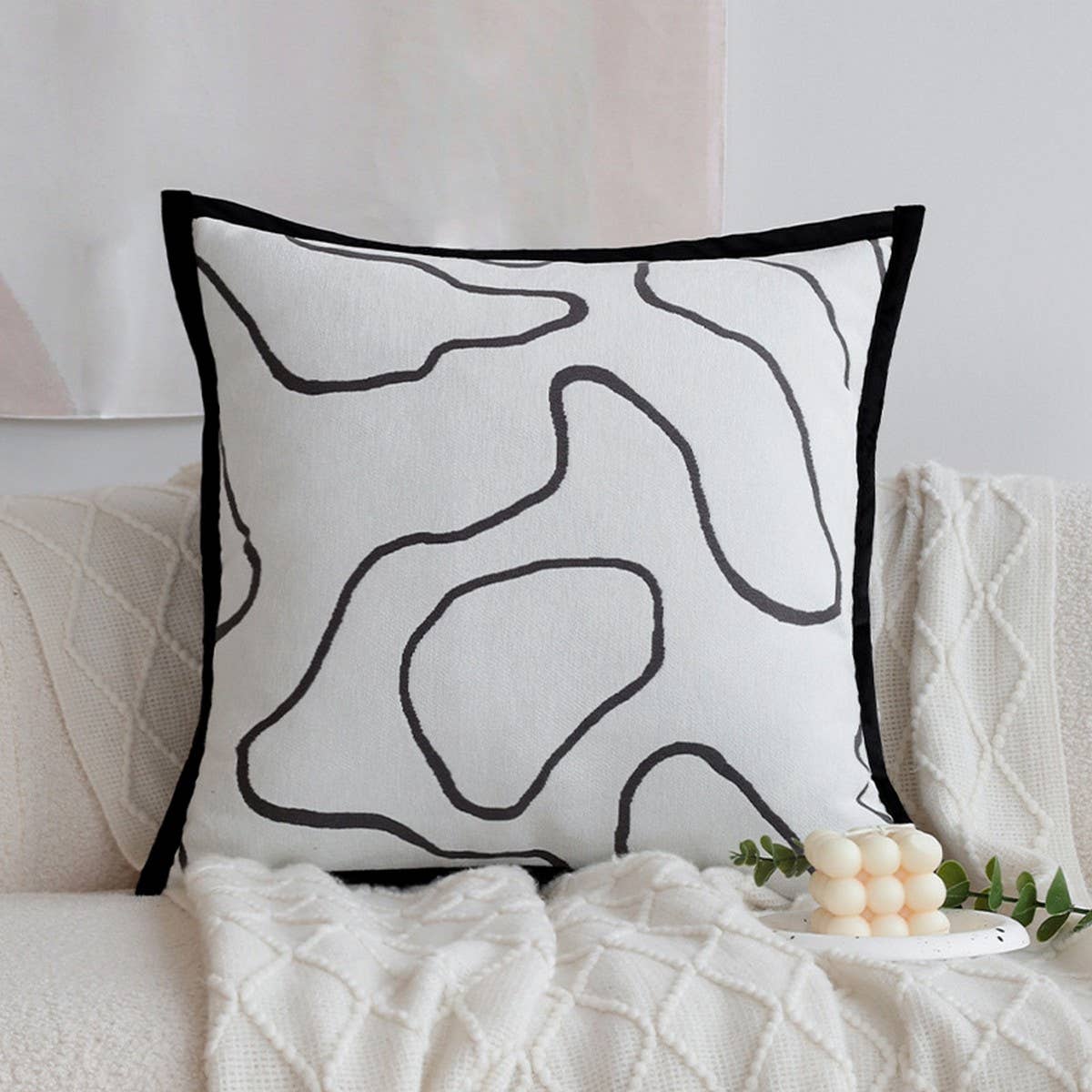 Cream Sofa Cushion Cover for Living Room & Bedroom