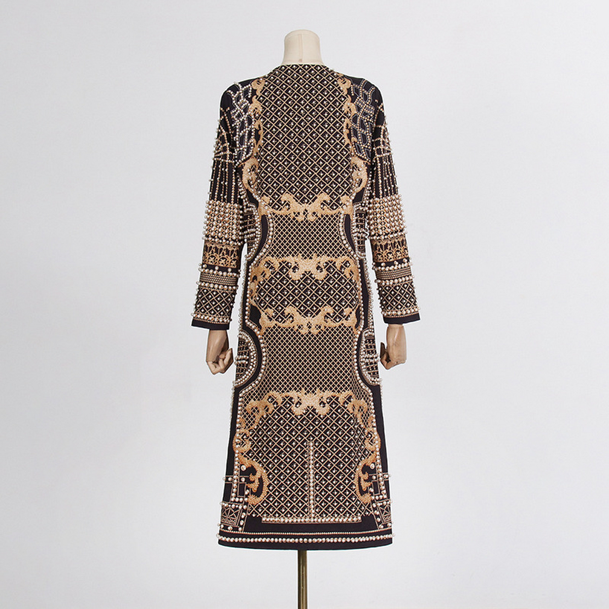 Elegant Loose Fit V-Neck Printed Long Trench Coat