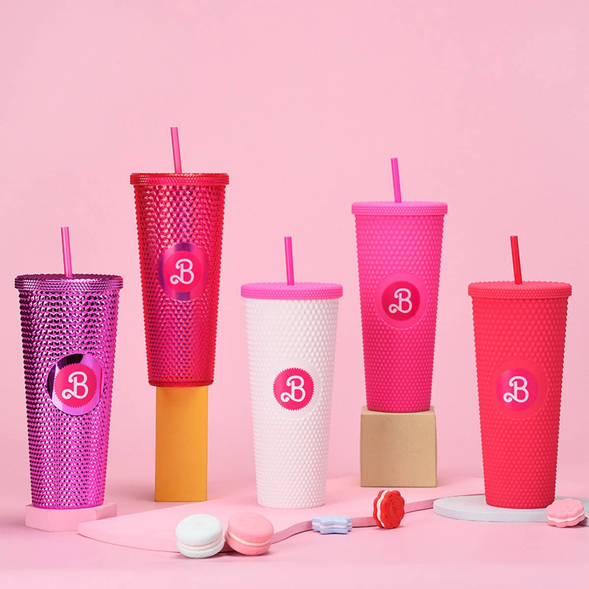 DOUBLE LAYER PORTABLE PLASTIC STRAW DIAMOND CUP