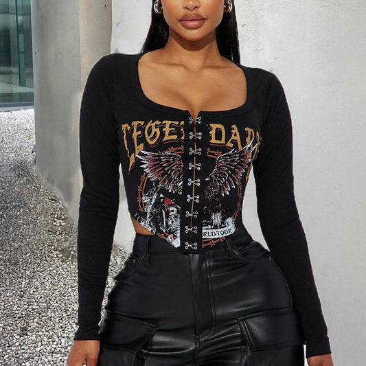 WOMENS SEXY SLIM FIT SHORT BREASTED TOP