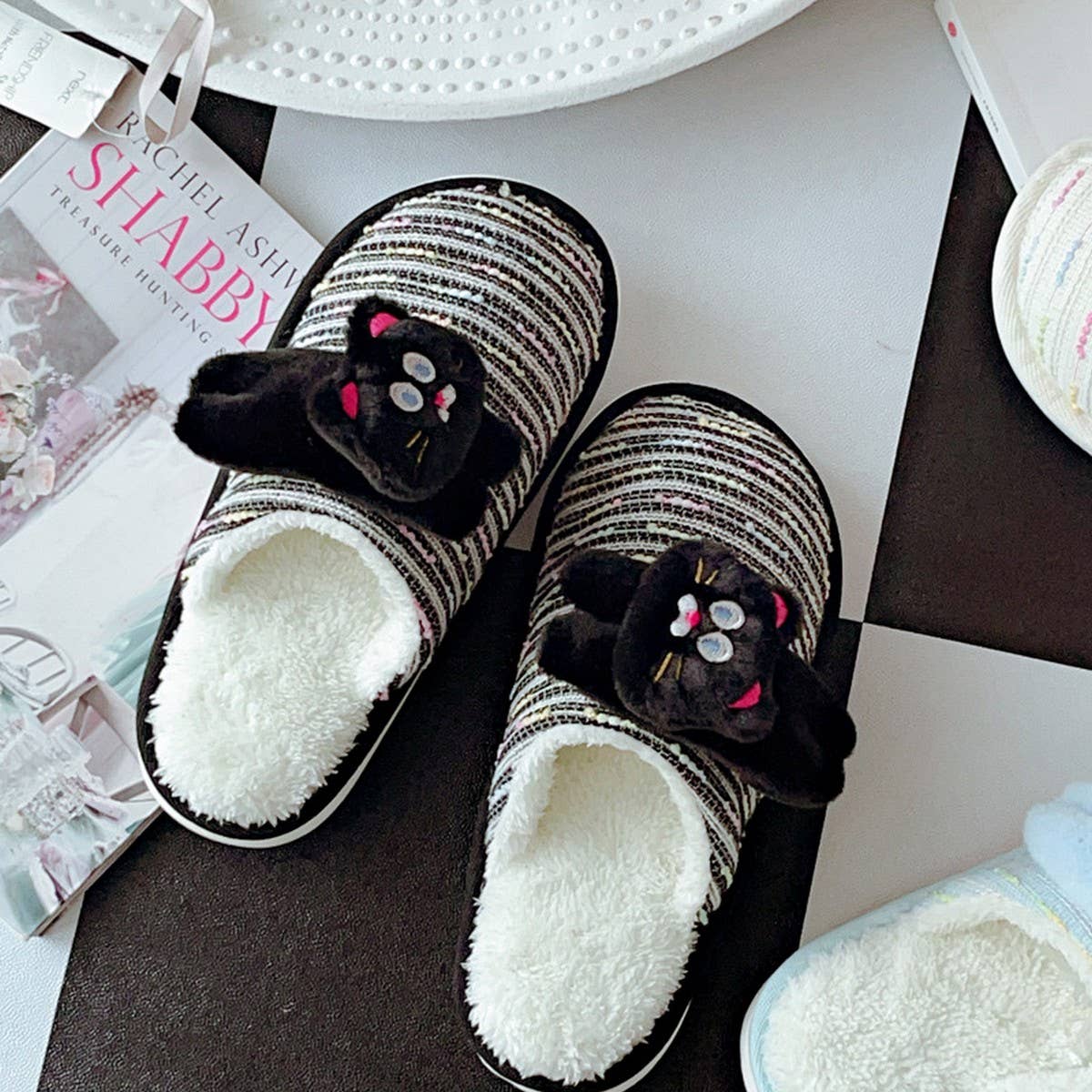 WOMEN'S WINTER CARTOON KITTEN COTTON SLIPPERS