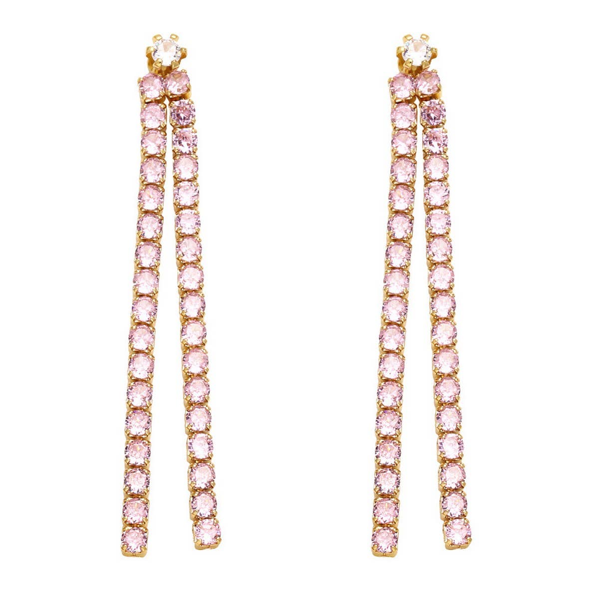 MINIMALIST COLORED DIAMOND TASSEL EARRINGS