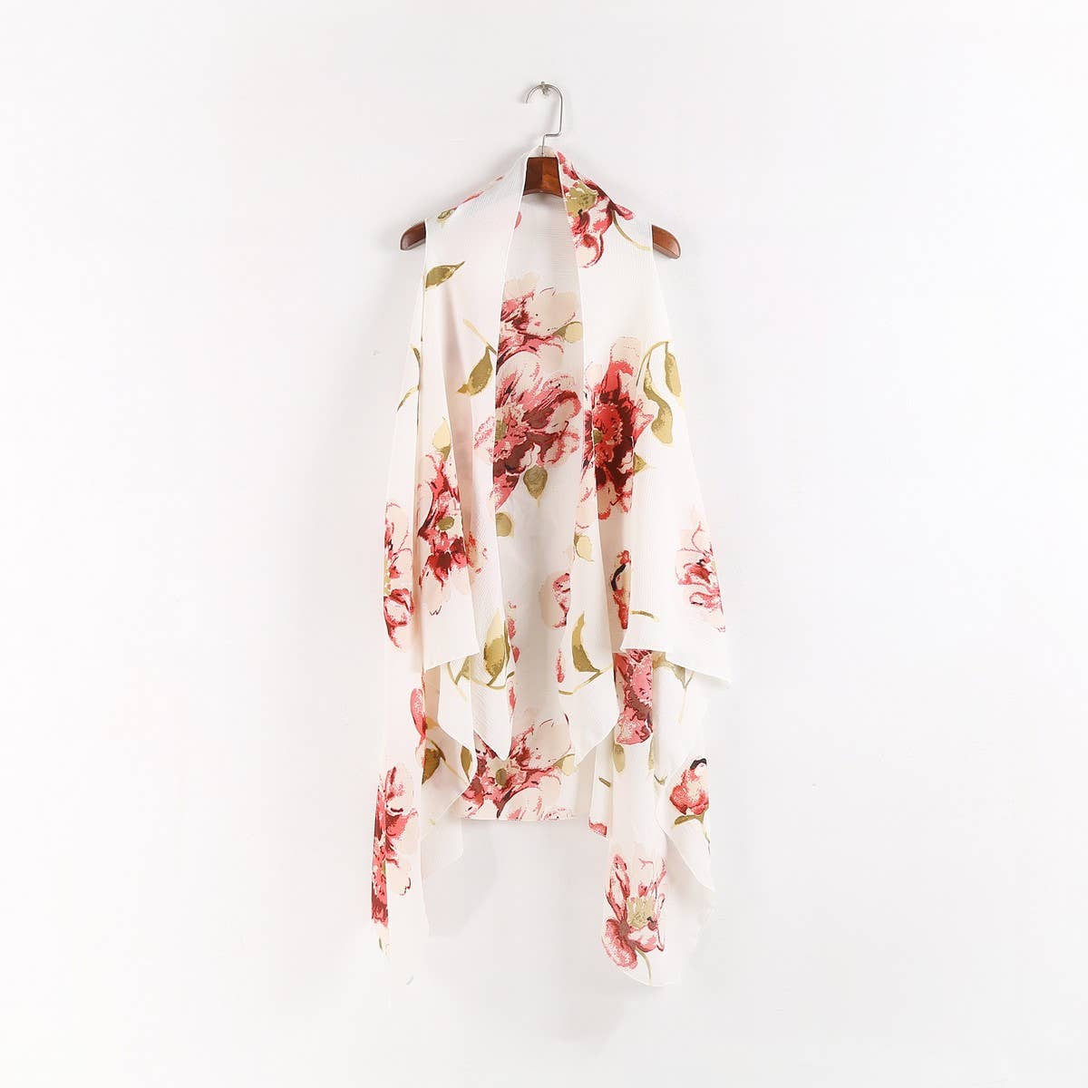 BIG FLORAL PRINT FRONT OPEN KIMONO FOR SLEEVELESS_CWASC0785