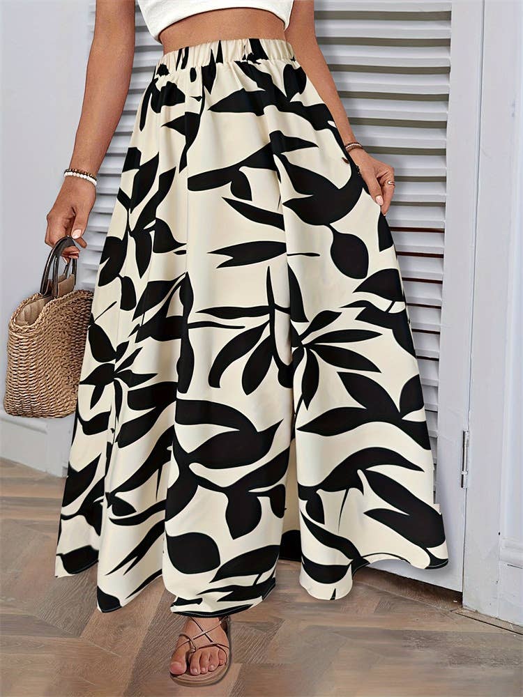 High quality commuter sag long pleated skirt