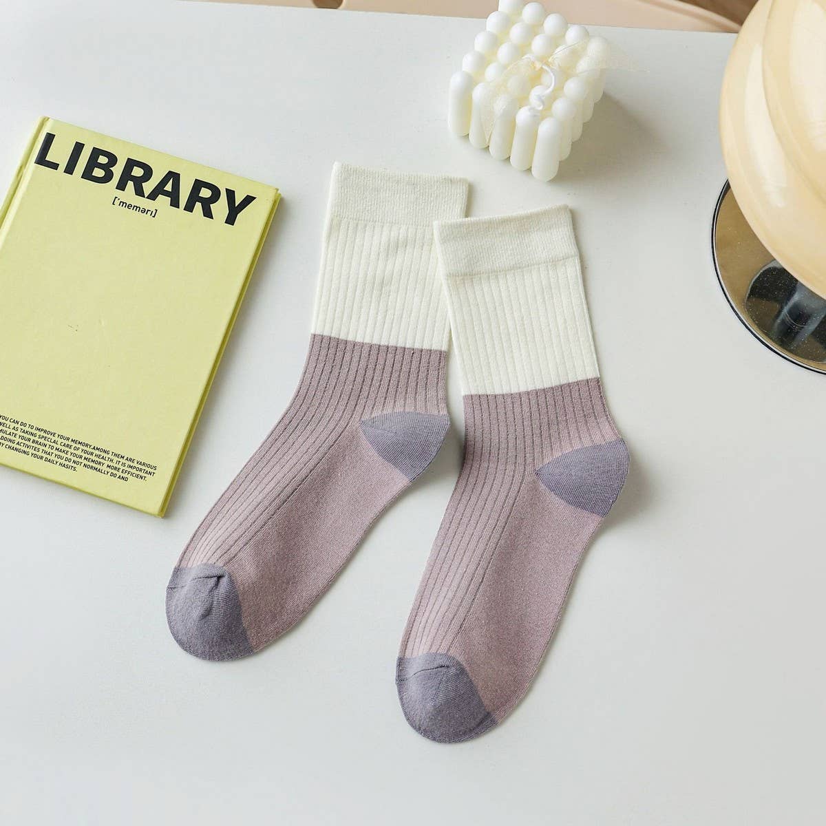 VERSATILE COLOR-BLOCK STRIPED WOMEN'S SOCKS
