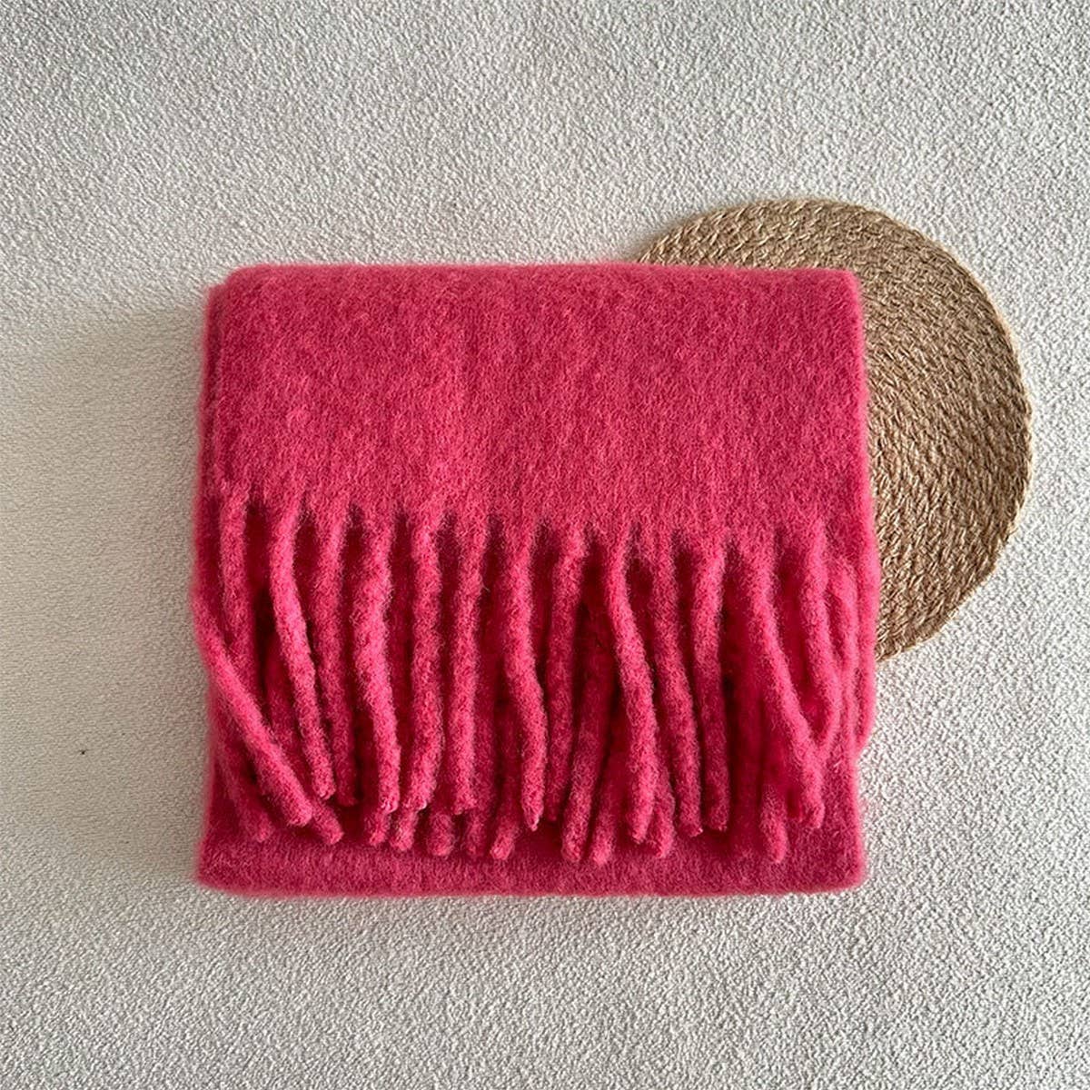 Soft Merino Wool Solid Scarf ??White Winter Wrap_CWASC2294