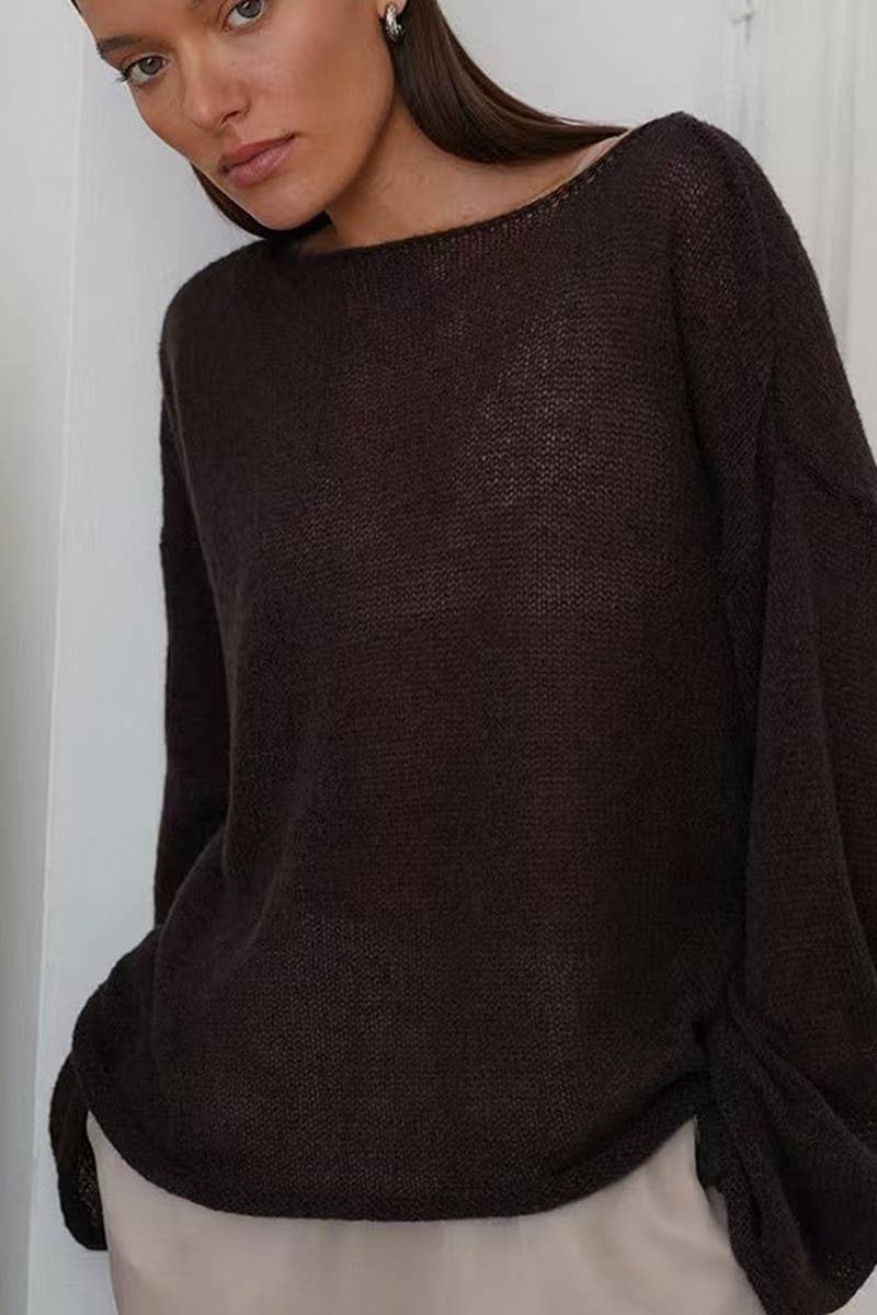 CWOSWL07647_SHEER MESH KNIT SWEATER LOOSE PULLOVER