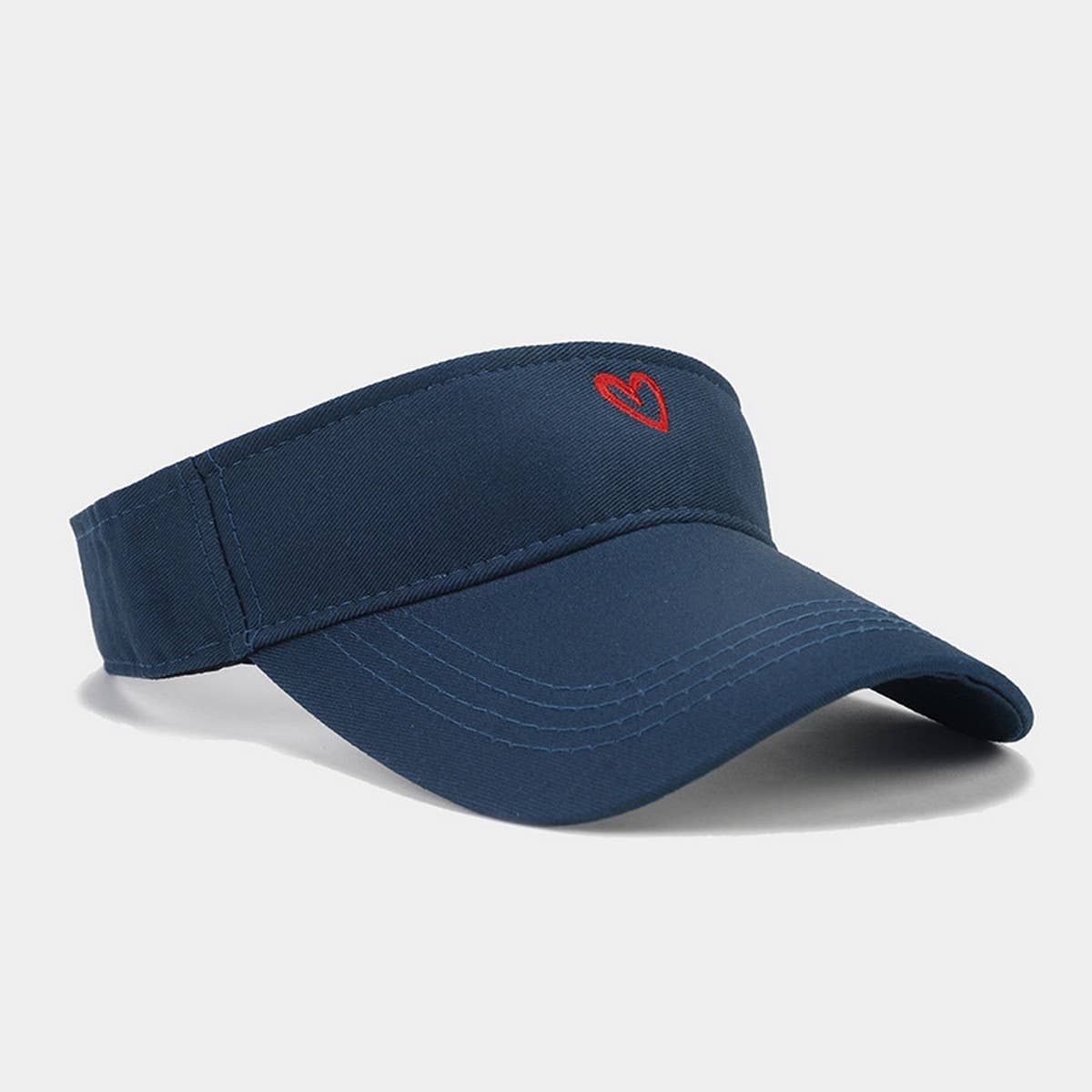 Heart Embroidered Visor - Summer Sun Hat_CWAH3290